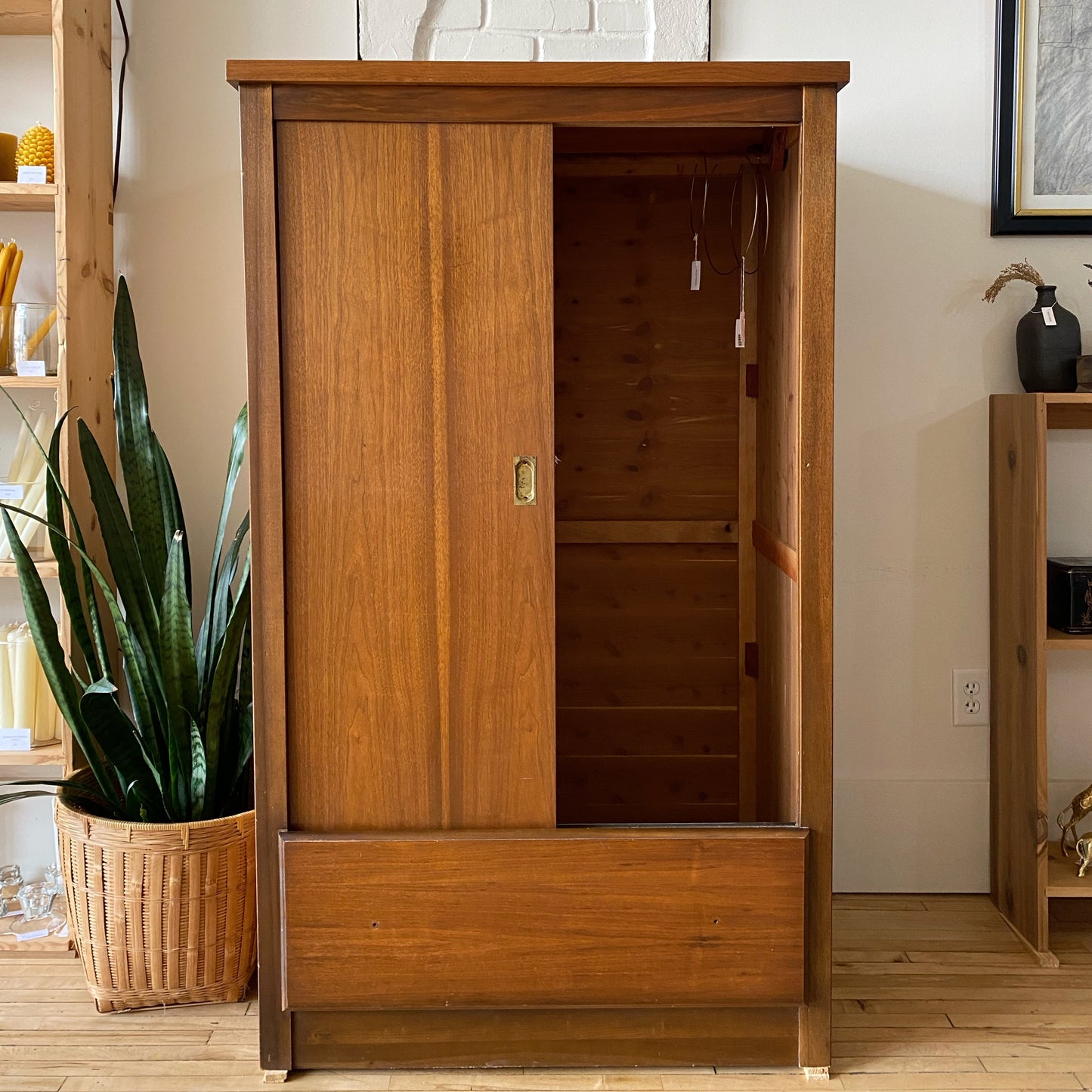 Vintage Mid-century Cedar-lined Teak Wardrobe / Closet