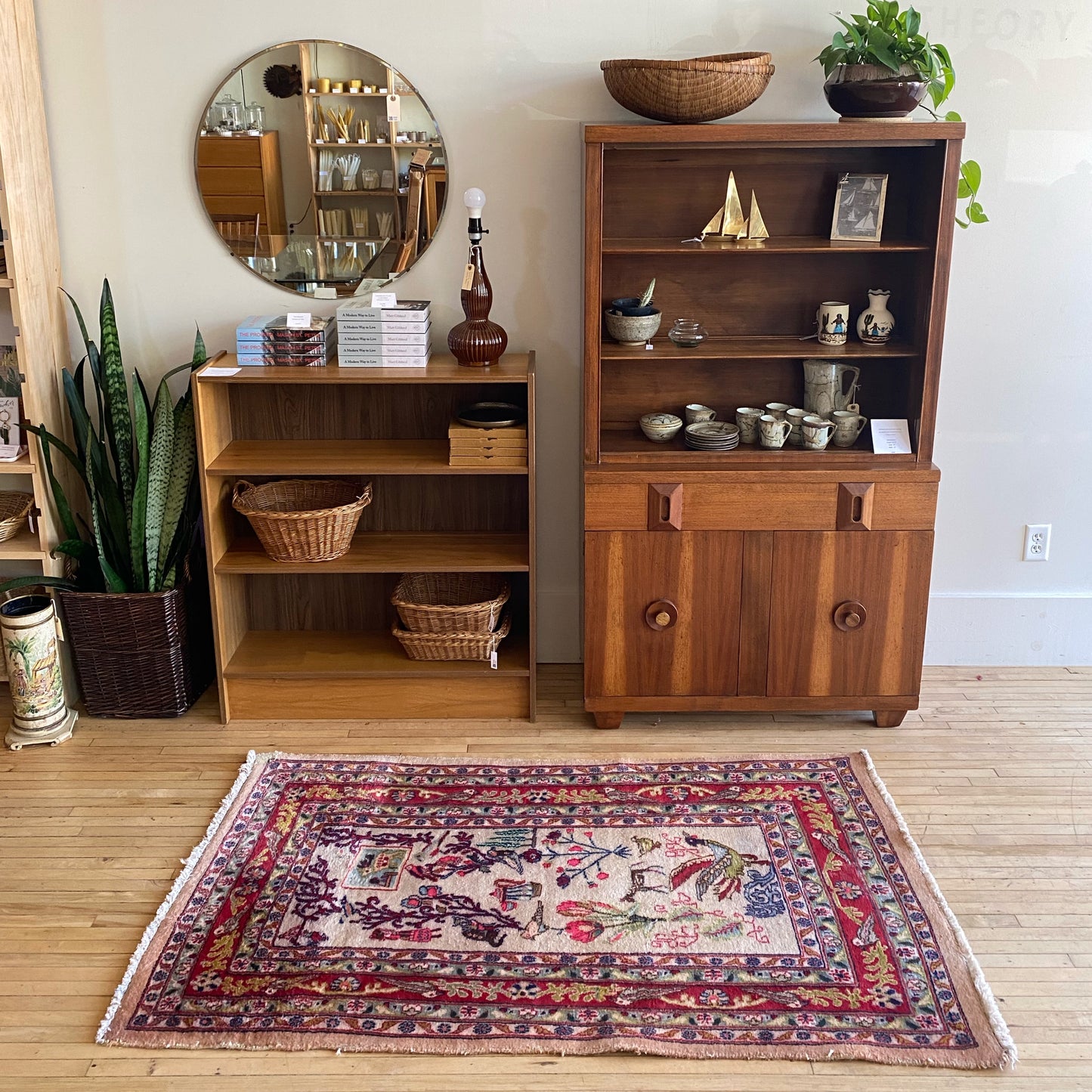 Vintage Hand-knotted Rug with Plants + Animals (3.4 x 5.7)