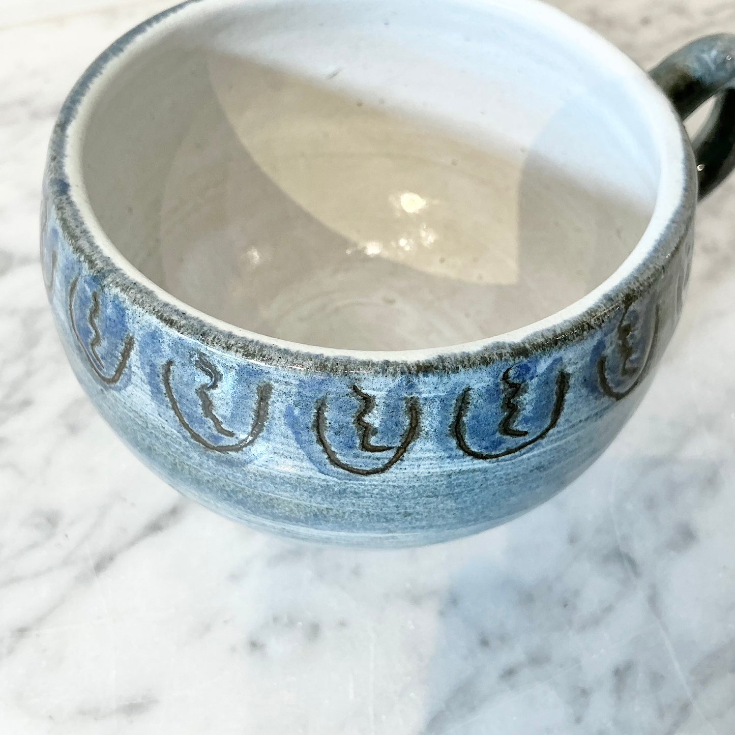 Vintage Blue Ceramic Coffee Cup