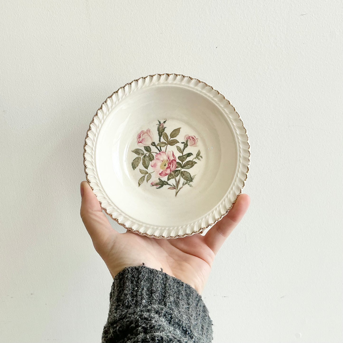 Vintage “Wild Rose” Bowl by Harker Pottery Company