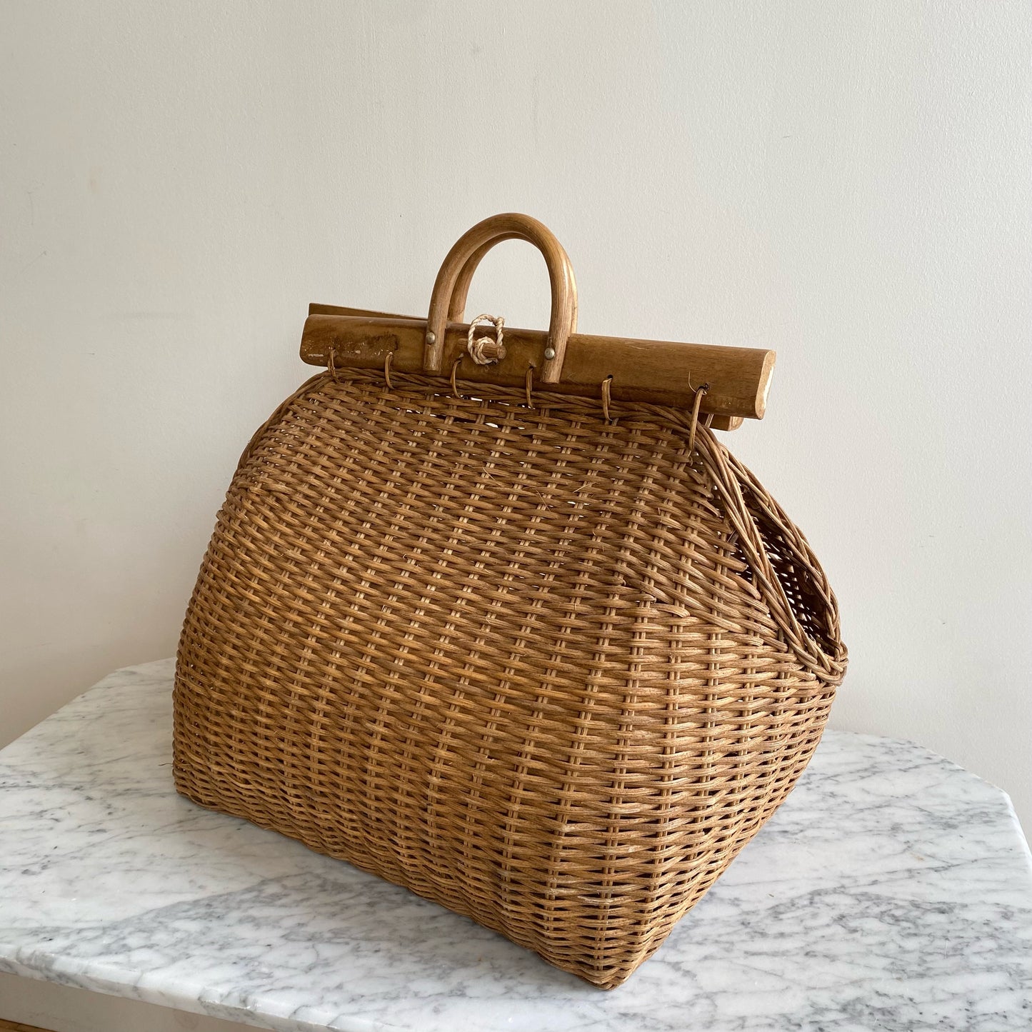 Vintage XL Wicker Tote Bag