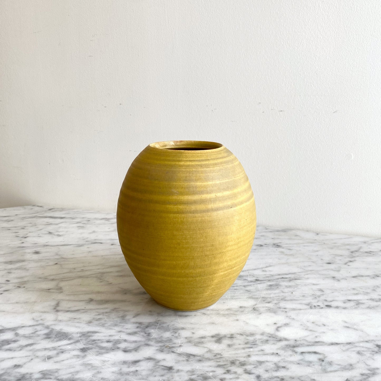 Vintage Yellow Pottery Vase, Japan