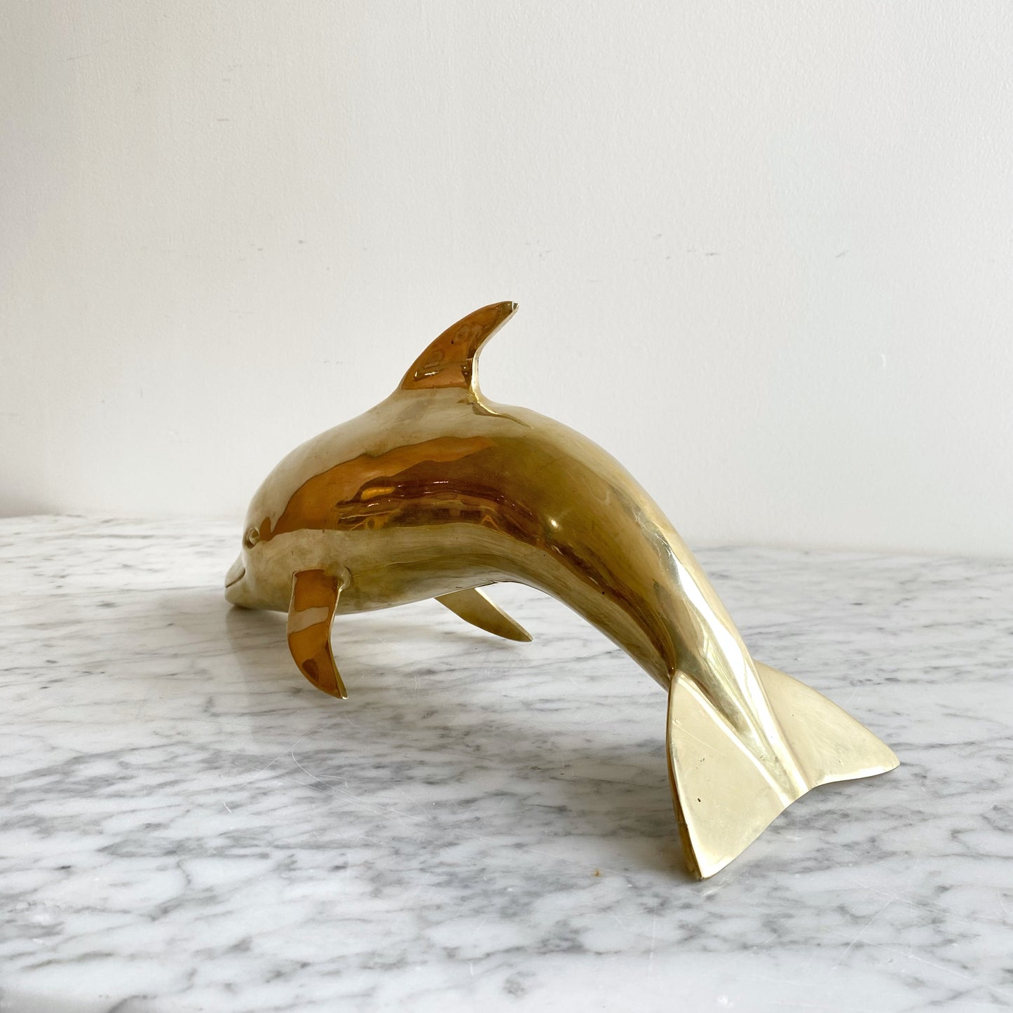 XL Vintage Brass Dolphin, 13"  (Nautical Collection)