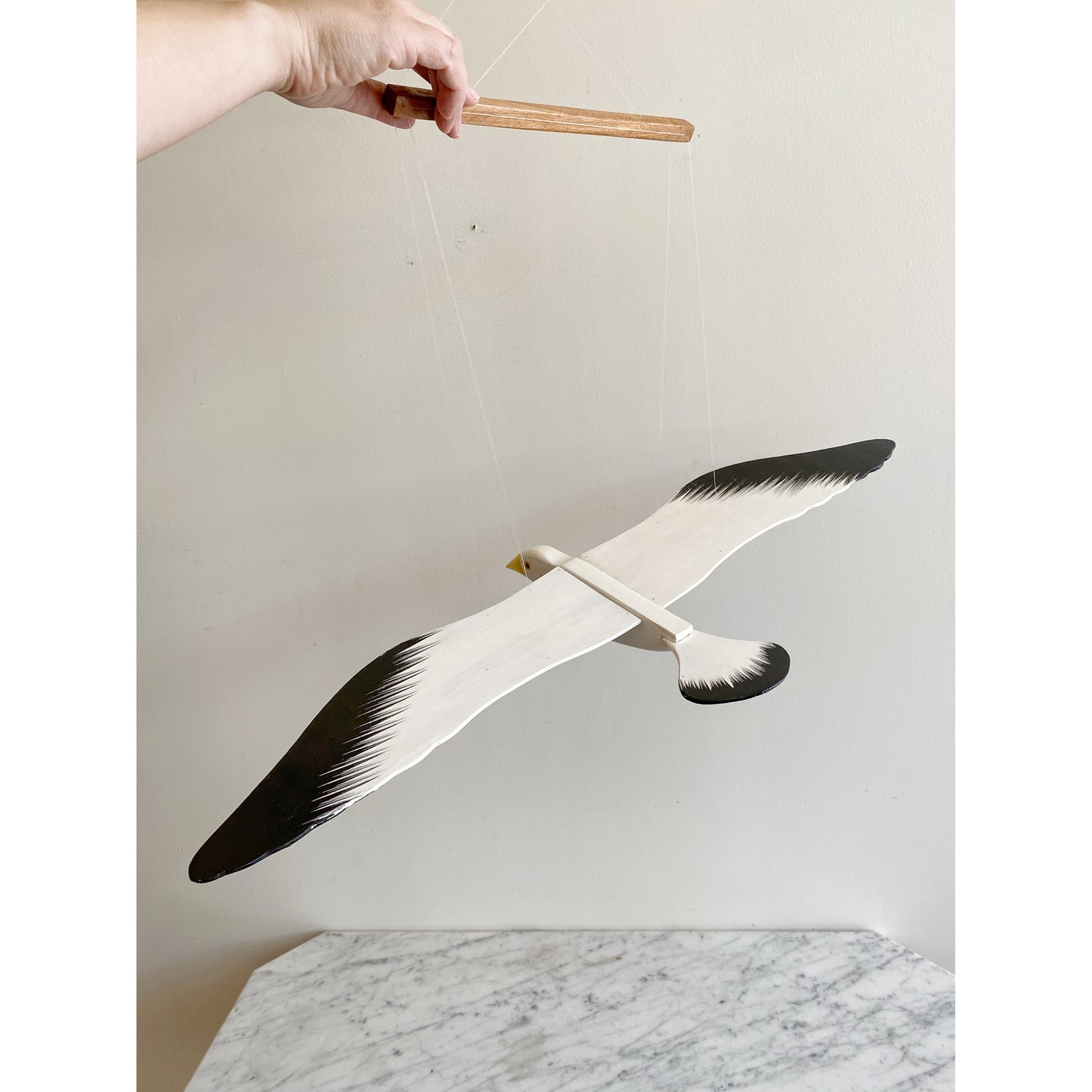 Hand-painted Wooden Seagull Mobile, 28" (NAUTICAL COLLECTION)