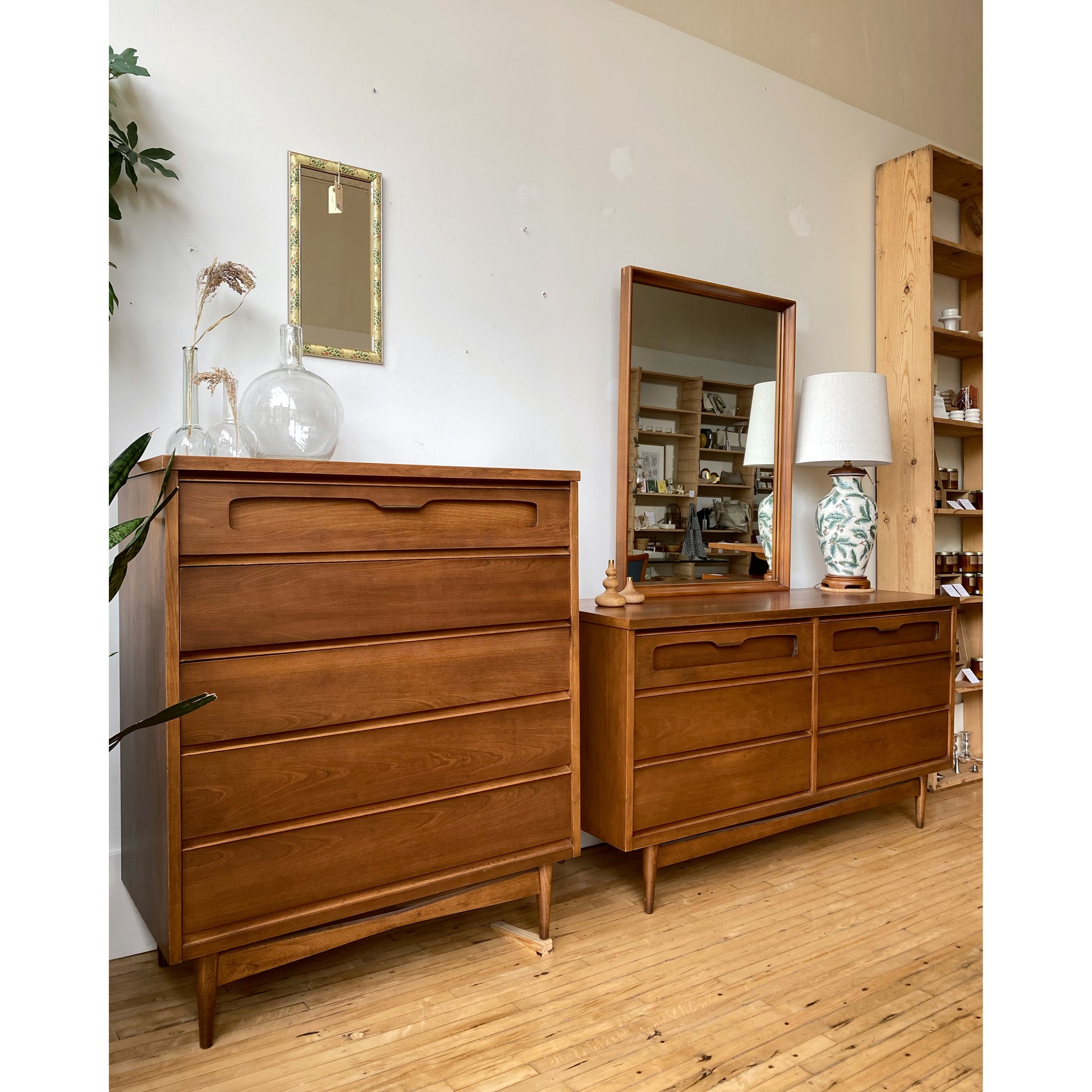 Restored Vintage MCM Tallboy Dresser by Bassett – HAUS THEORY Restored Vintage MCM Tallboy Dresser by Bassett – HAUS THEORY