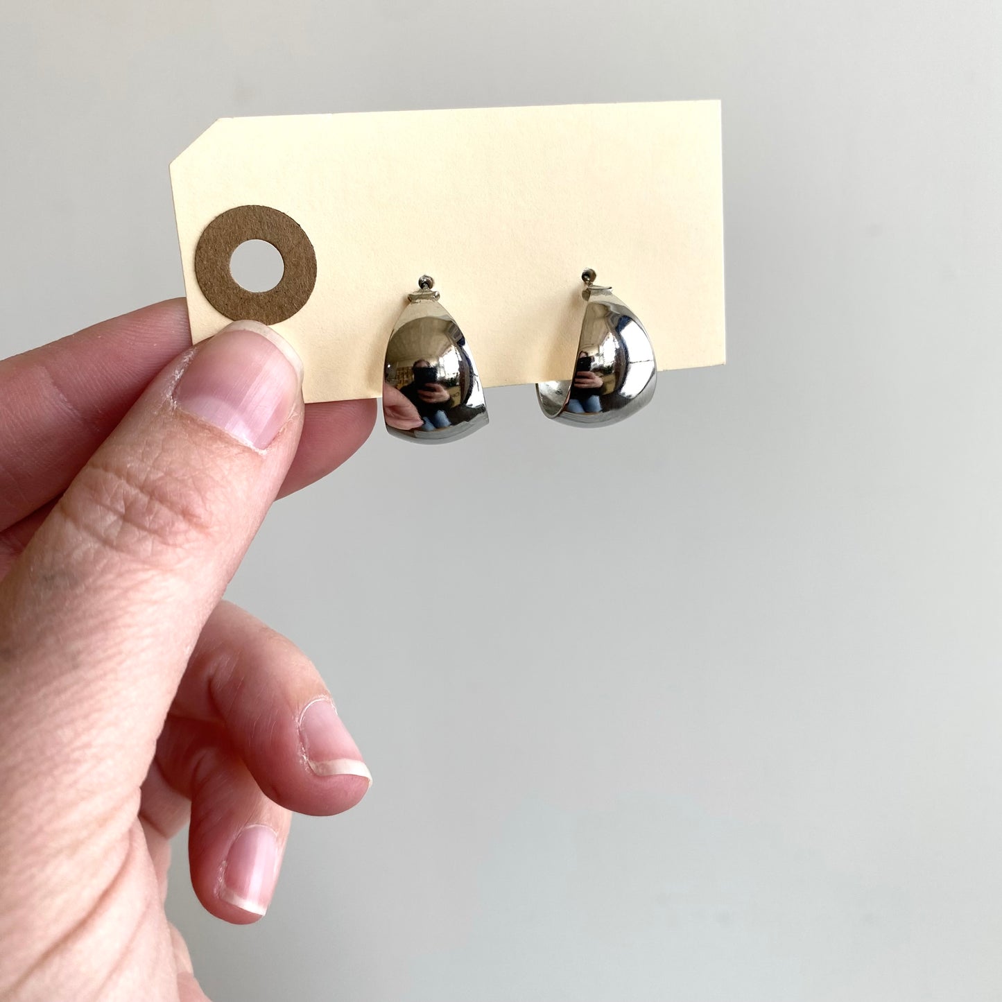 Vintage Silver Metal Hoops