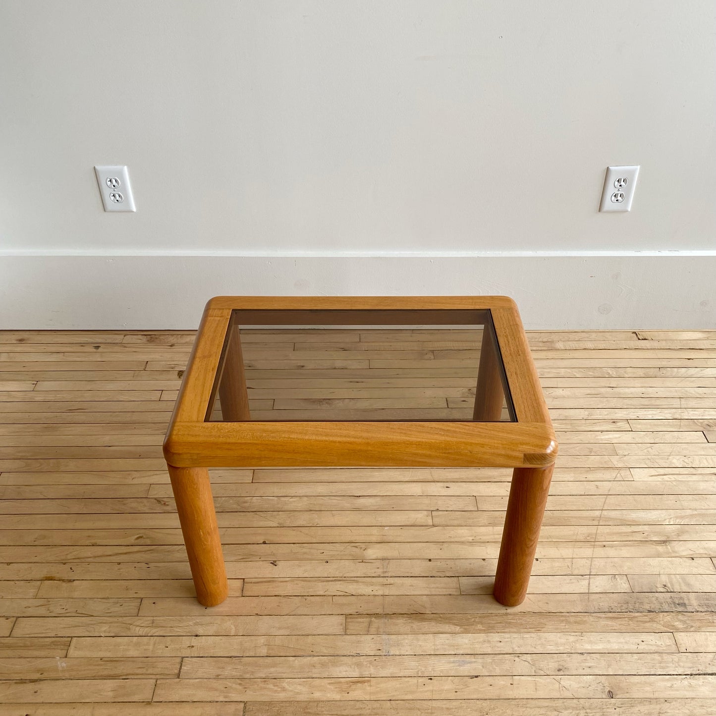 Vintage Teak + Smoked Glass Side Table, by Haslev