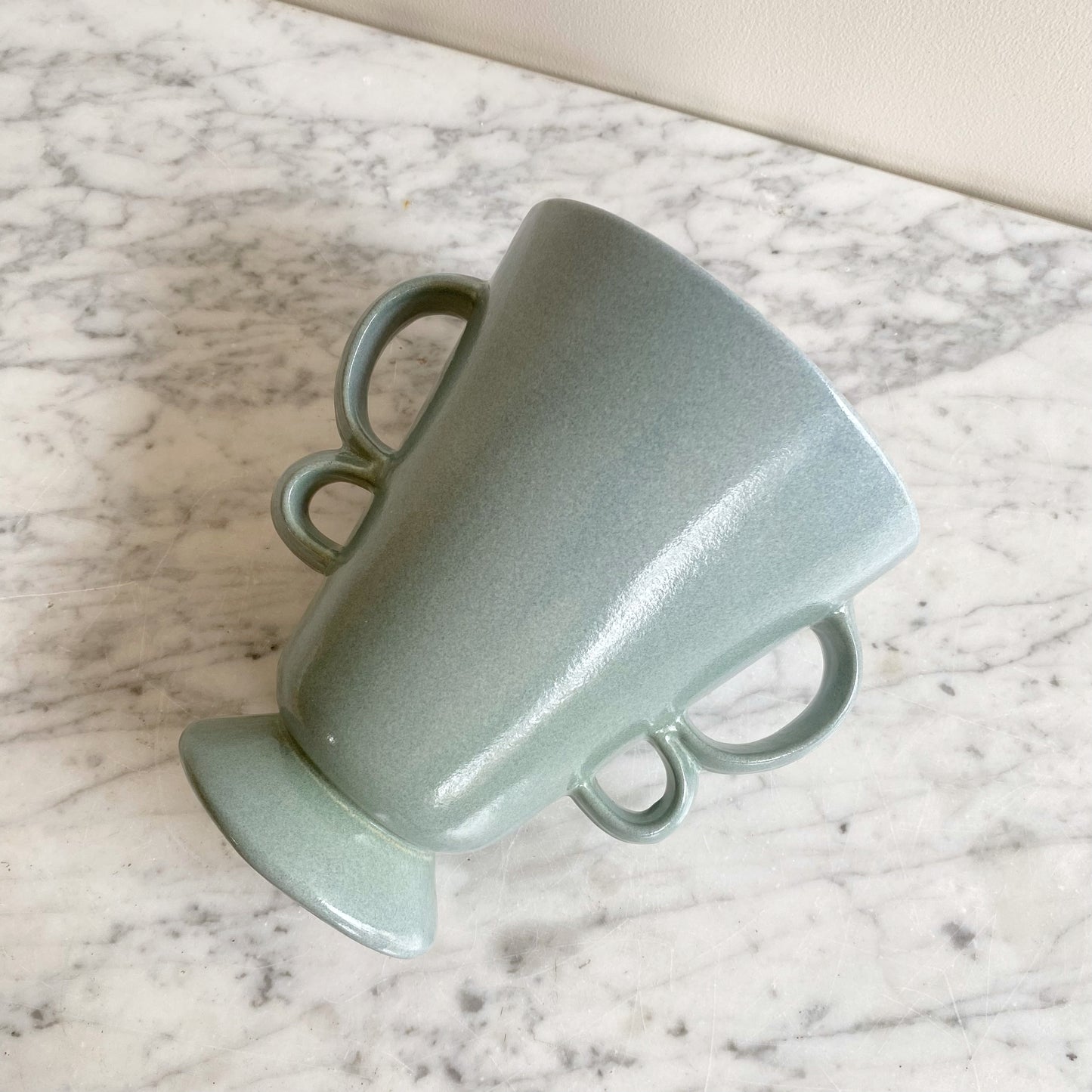 Vintage Ceramic Vase with Double Loop Handles