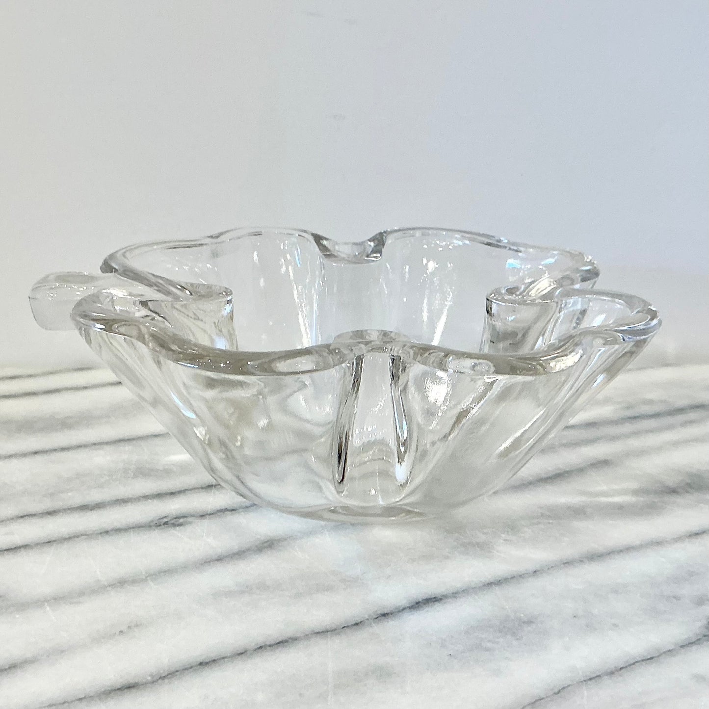 Vintage Glass Clover / Shamrock Dish