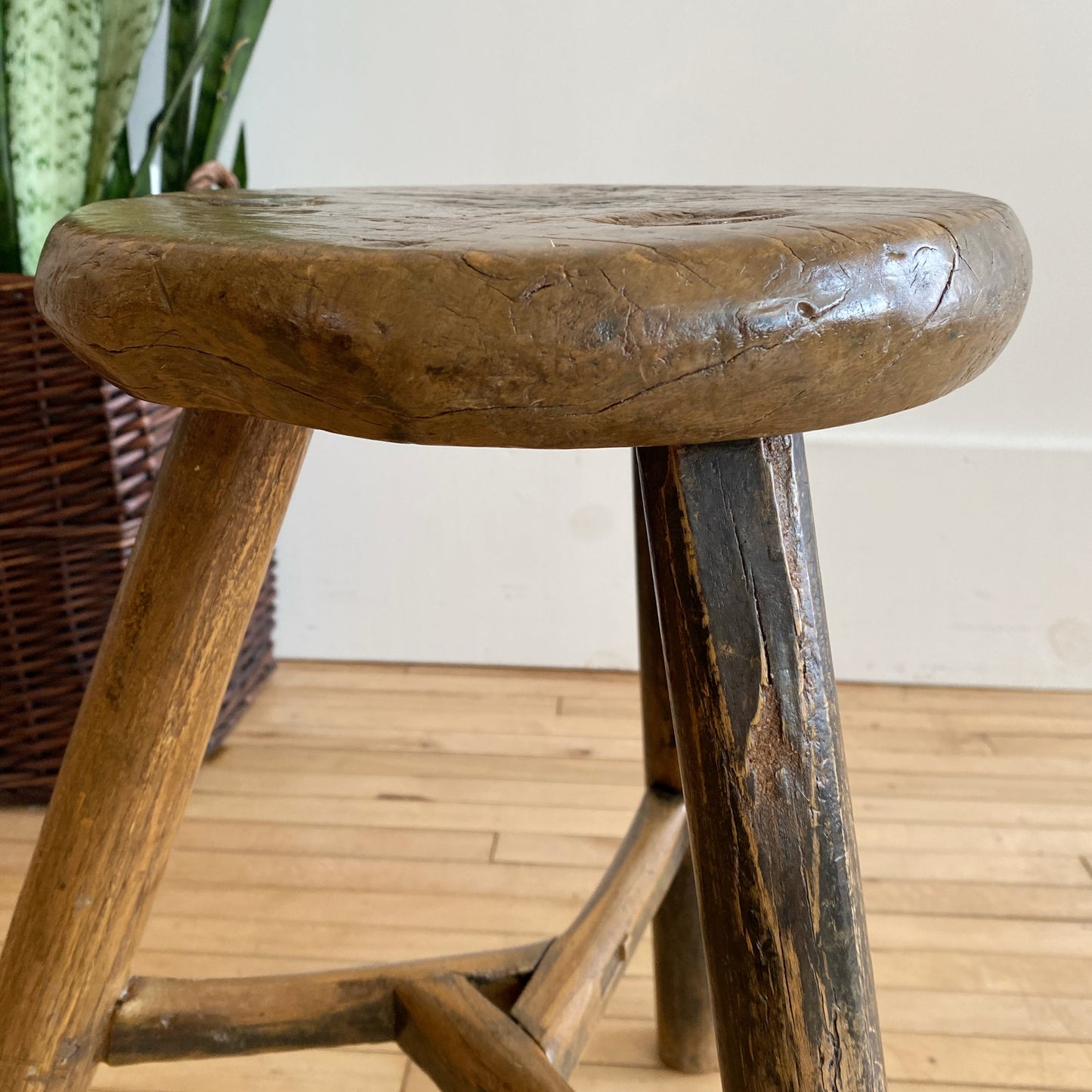 Antique 3-legged Wooden Milking Stool