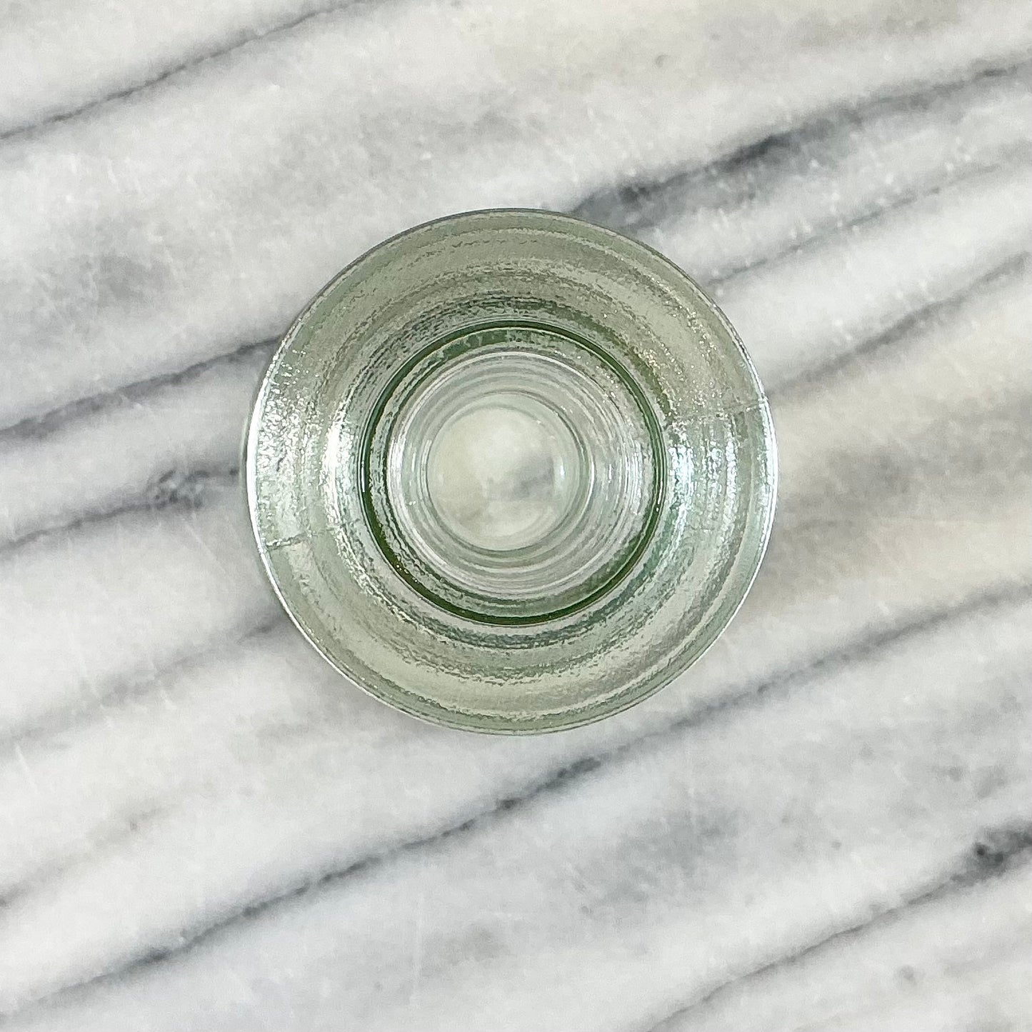 Vintage Green Glass Candle Holder / Vase