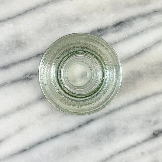 Vintage Green Glass Candle Holder / Vase