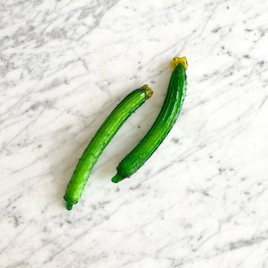 Pair of Vintage Glass Cucumbers