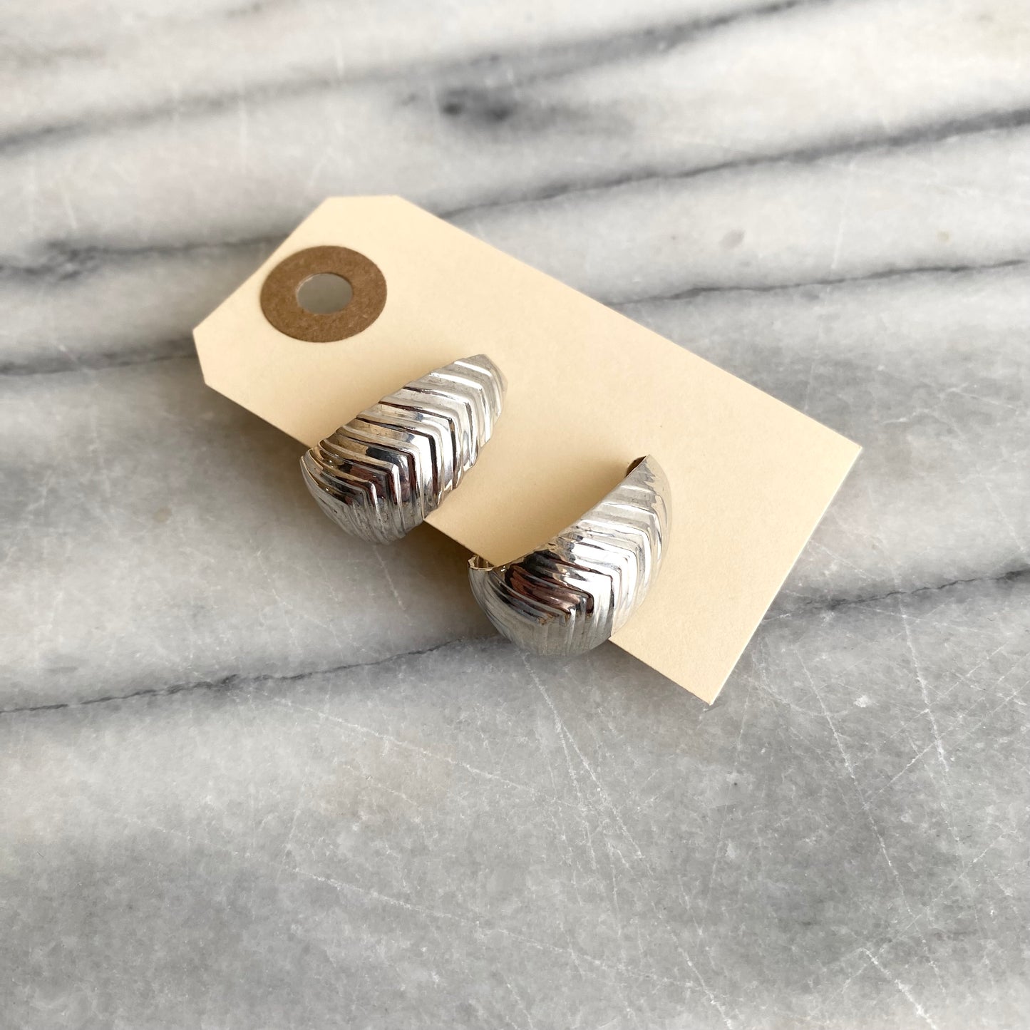 Vintage Silver “Chevron” Earrings