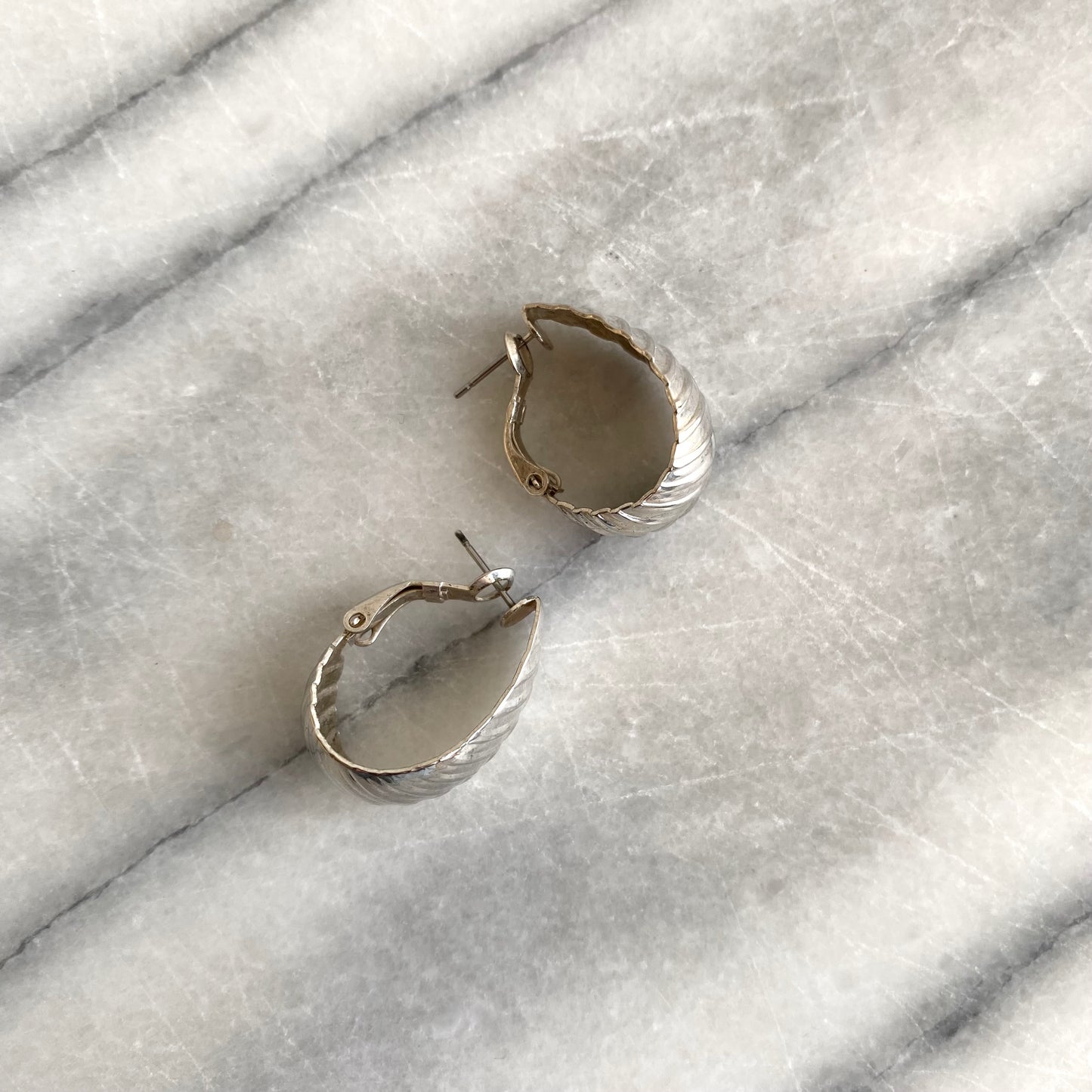 Vintage Silver “Chevron” Earrings