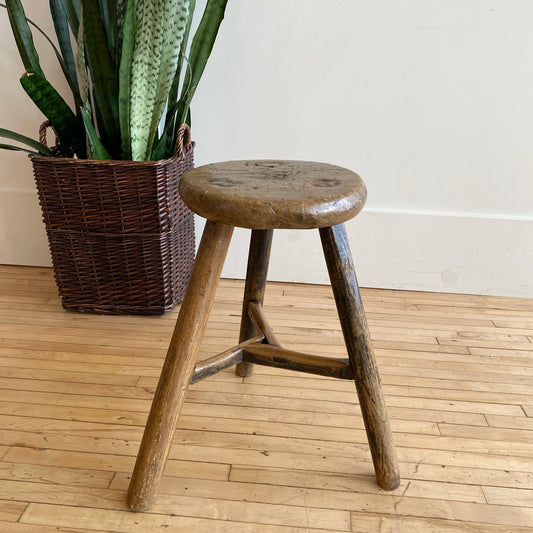 Antique 3-legged Wooden Milking Stool