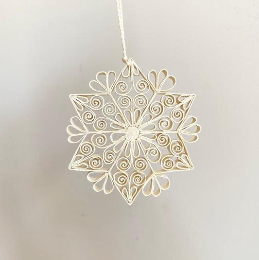 Quilled Cream Snowflake Ornament