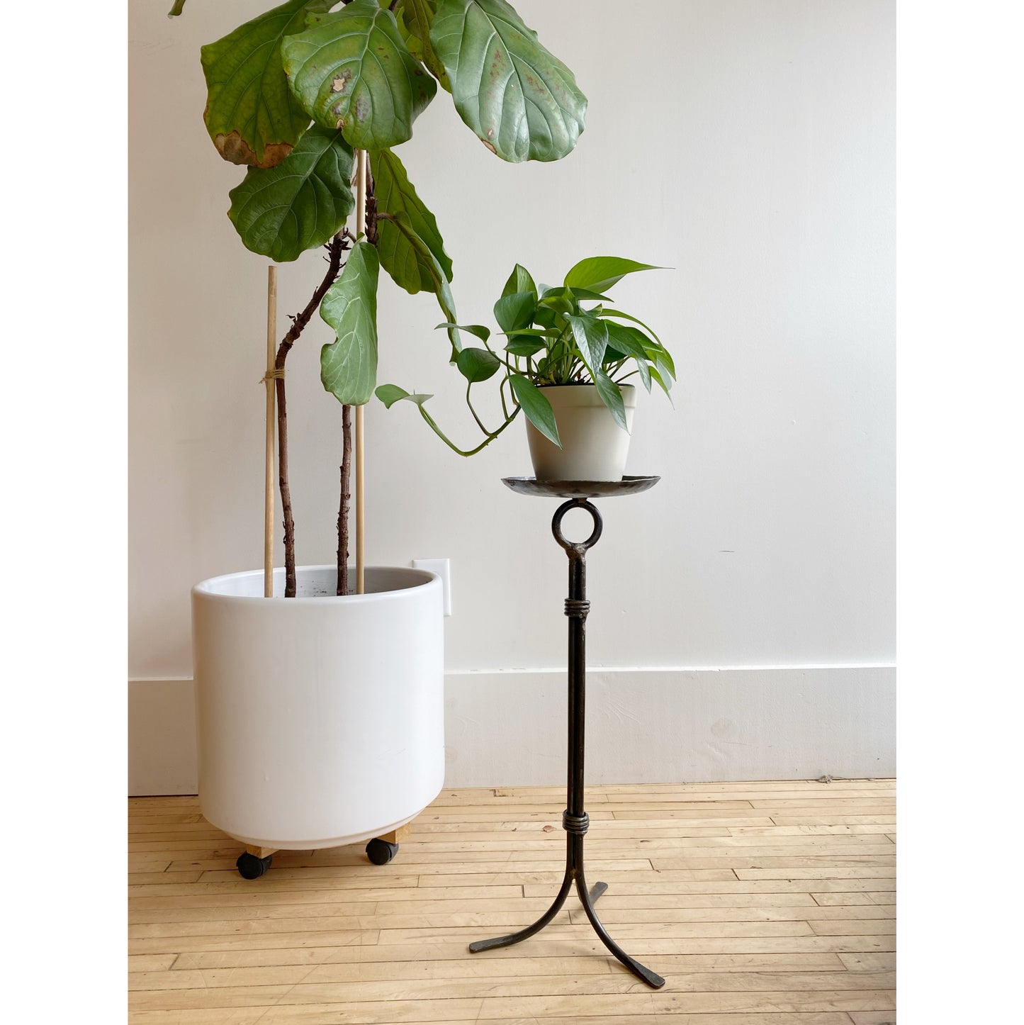 XXL Found Iron Candle Stand, 25"