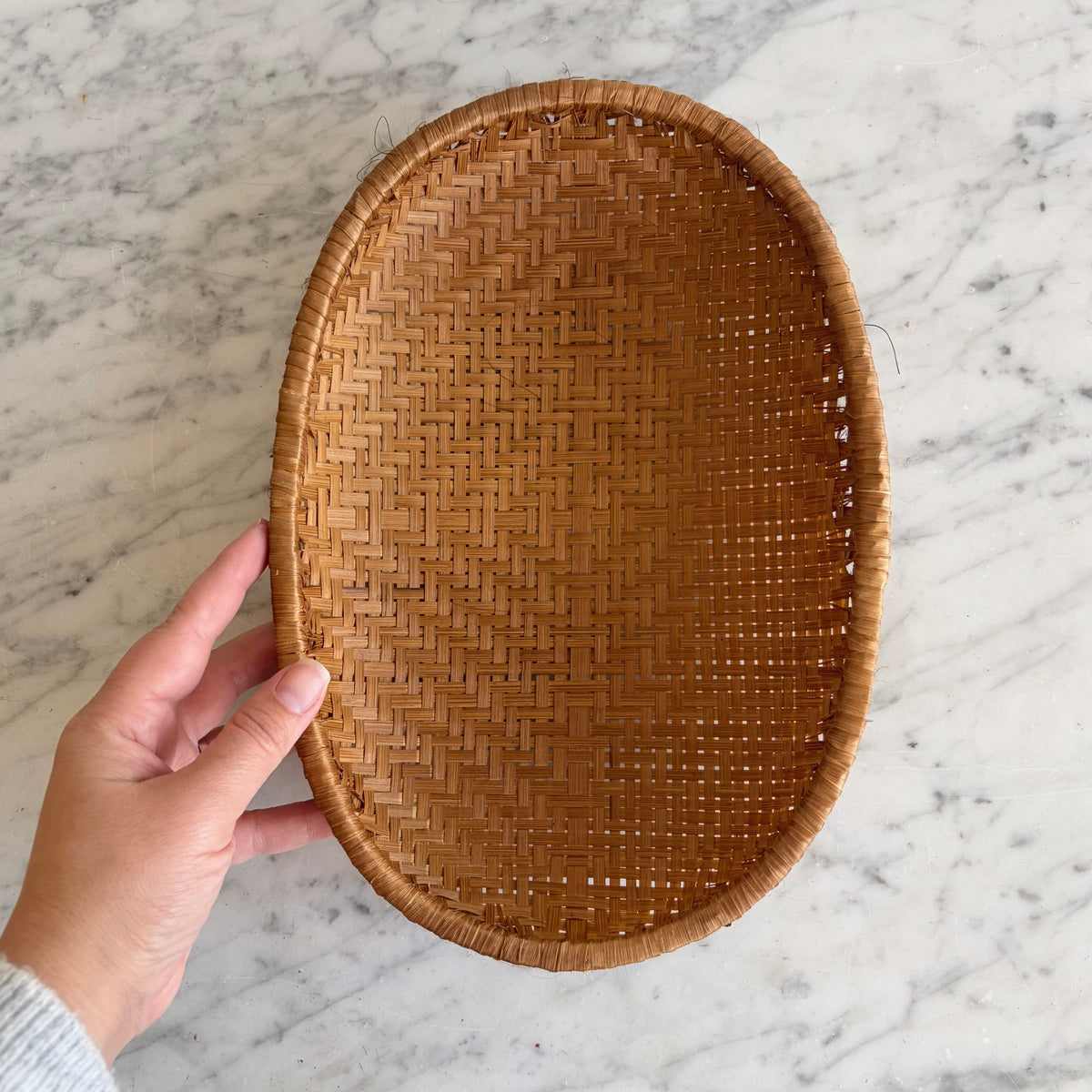 Smoked Oval Bamboo Tray, Choose Size