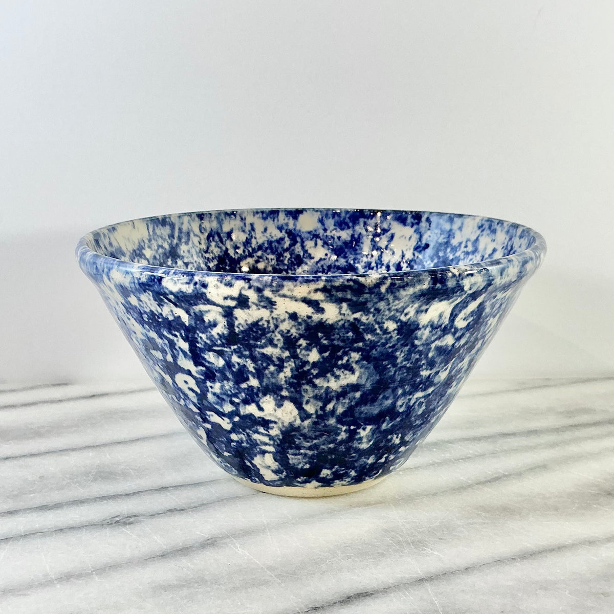 Vintage Blue Spongeware Bowl