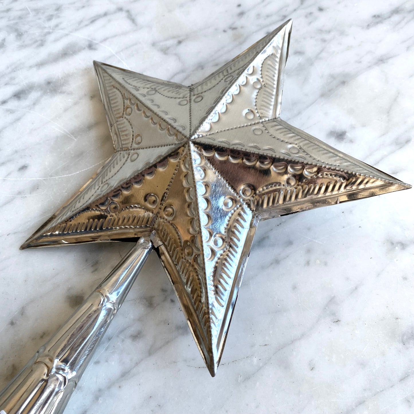 Embossed Tin Star Tree Topper