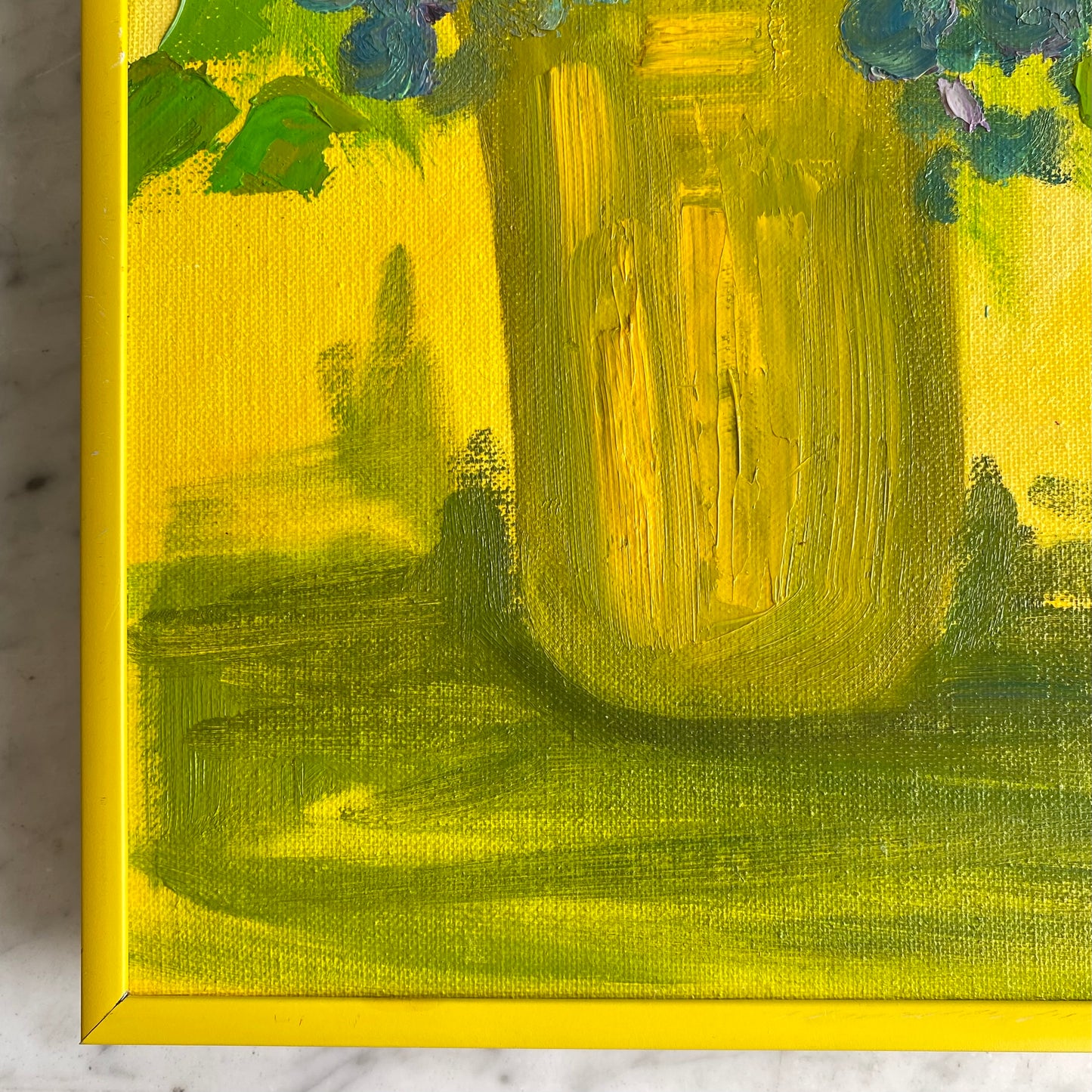 Vintage Original Yellow Flower Painting, Circa 1978