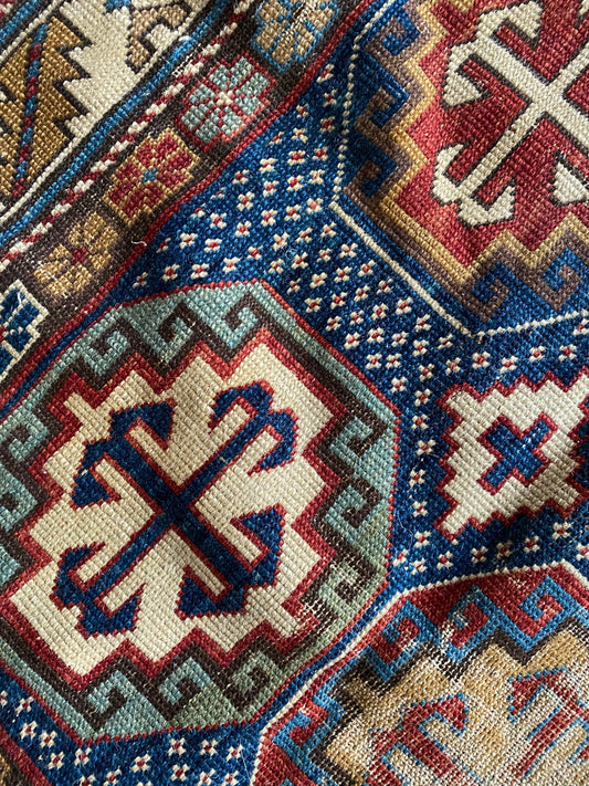 Antique Hand-knotted Russian Shirvan Rug (3'5" x 6'9")