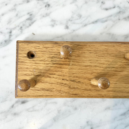 Vintage Oak Peg Rack