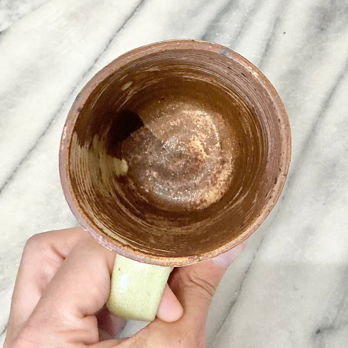 Vintage Funky Chartreuse Pottery Mug