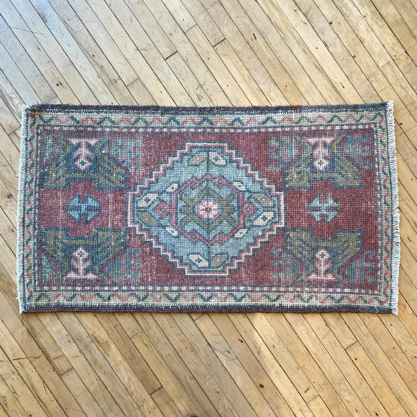 Vintage Turkish Mini Rug (3’1” x 1’8”)