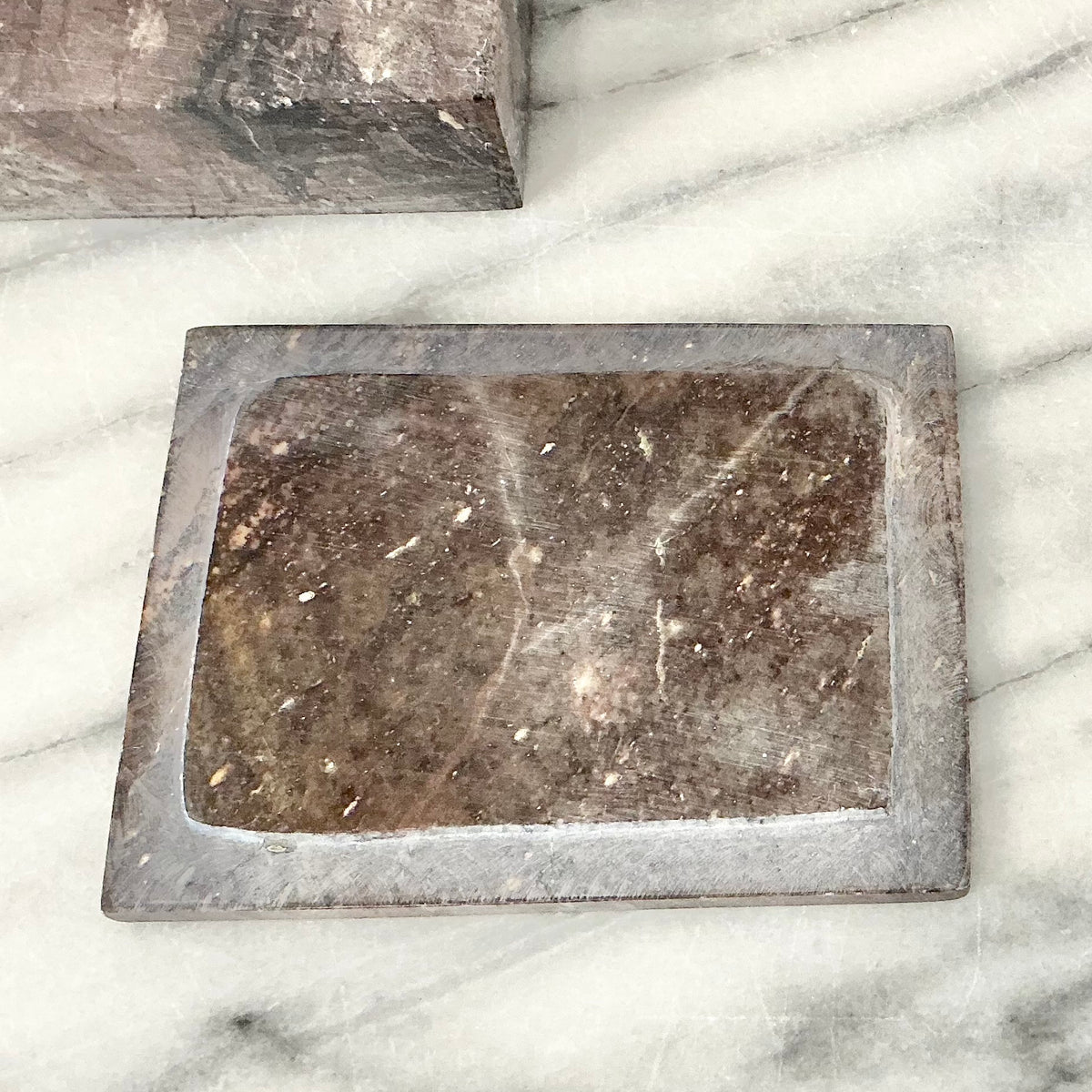 Vintage Stone Box with Inlay