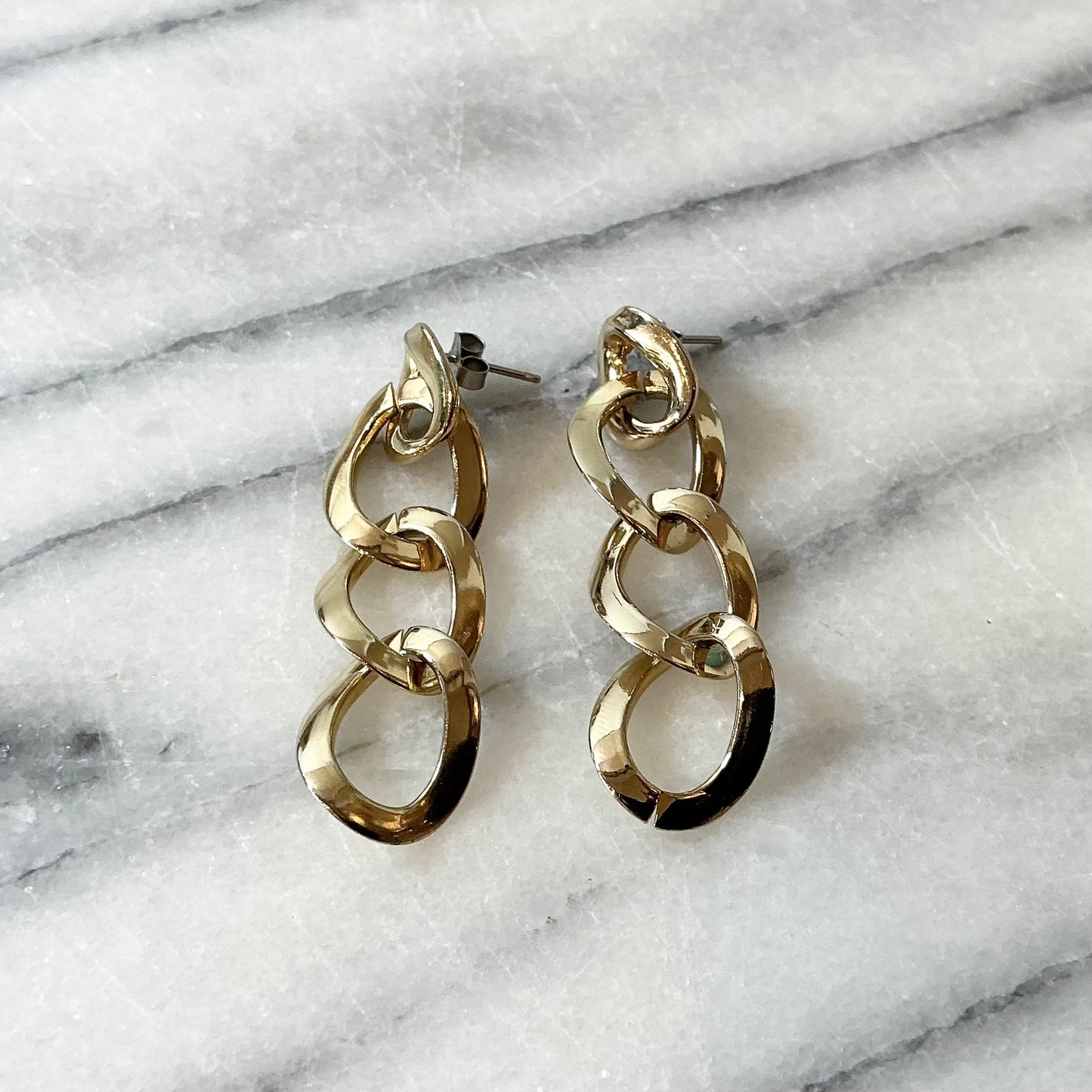 Vintage Golden Chain Earrings
