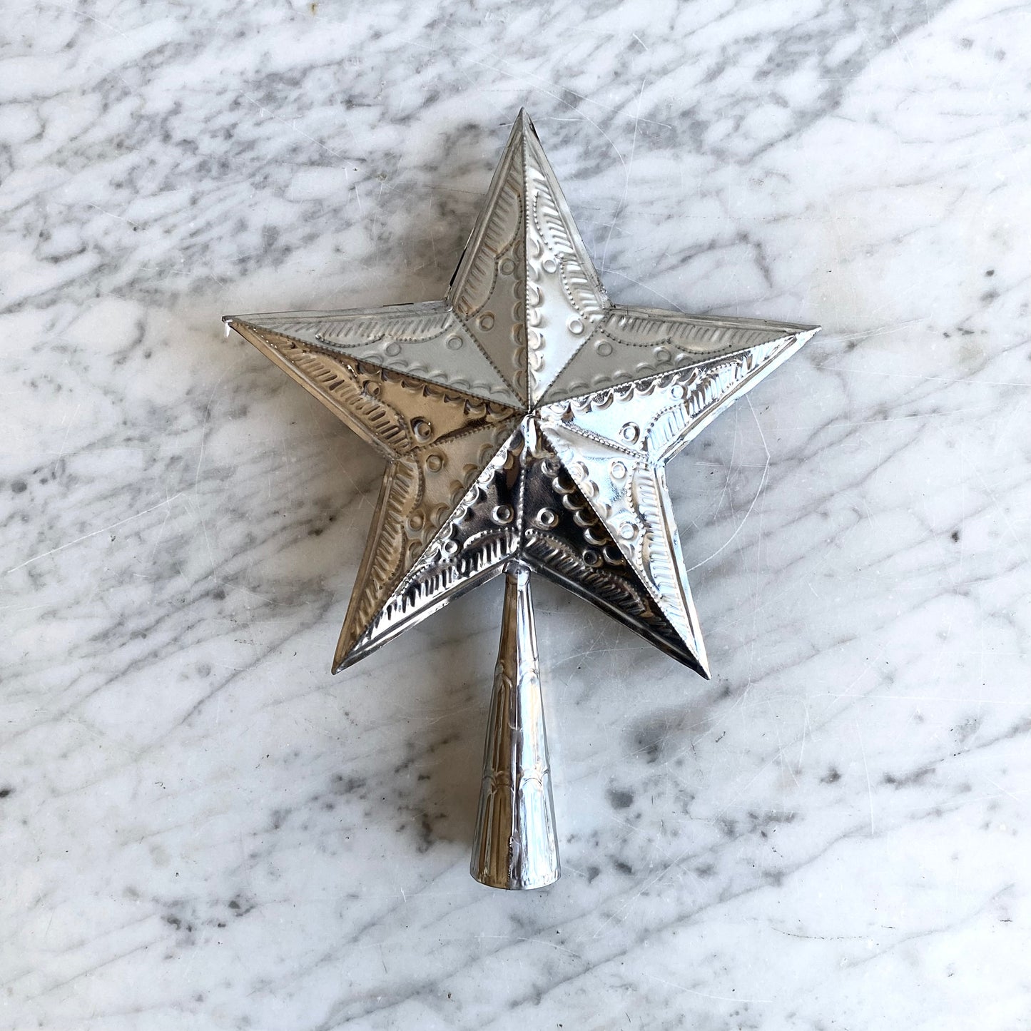 Embossed Tin Star Tree Topper