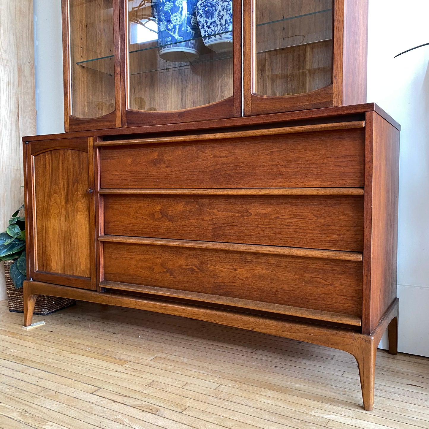 Vintage Walnut Hutch by Lane