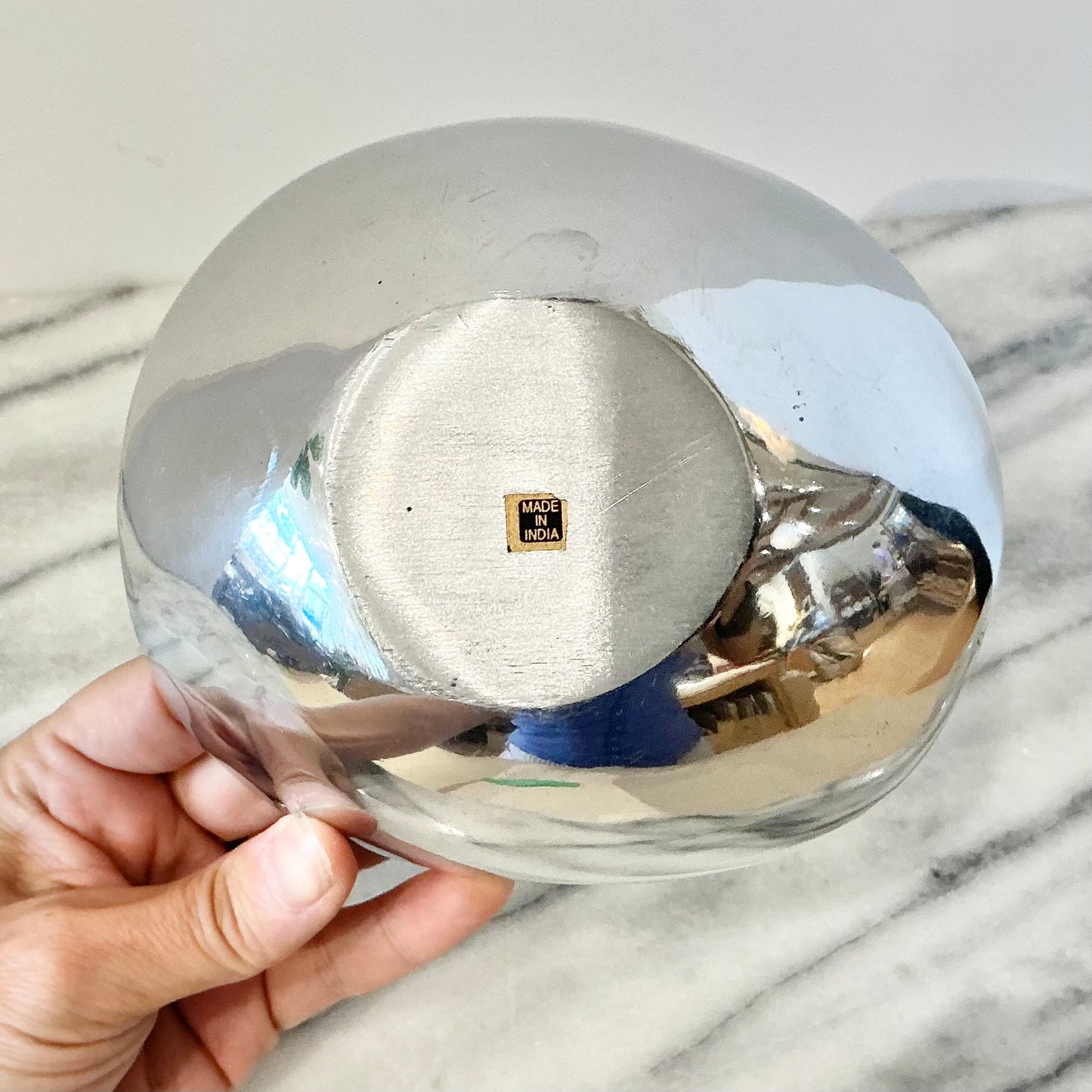 Vintage Polished Silver Bowl, India