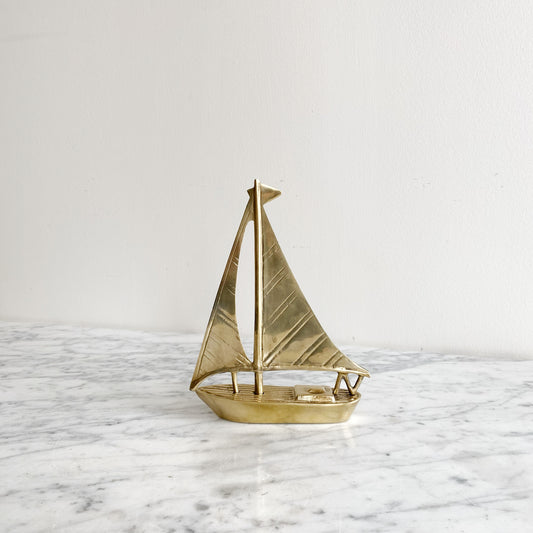 Vintage Brass Sailboat, 7.5"