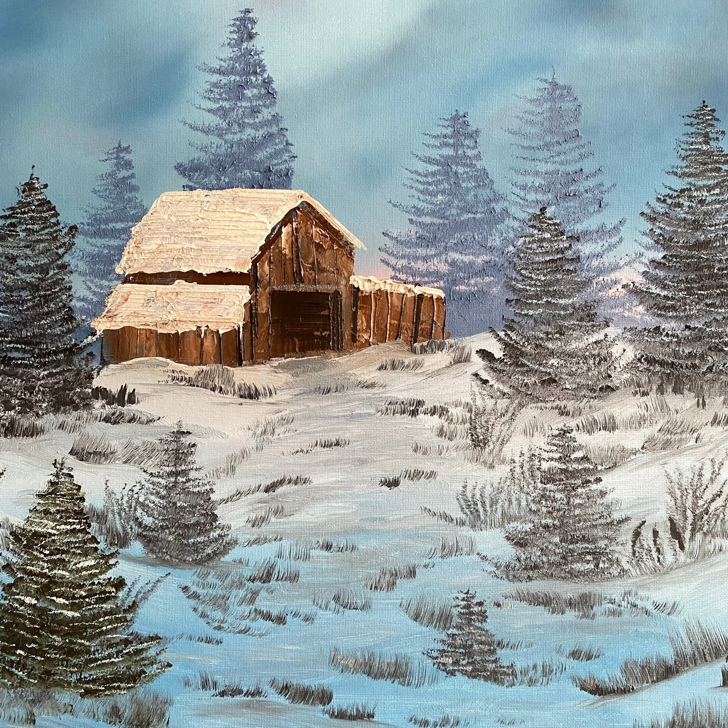 Framed Oil Painting, Winter Scene / Landscape