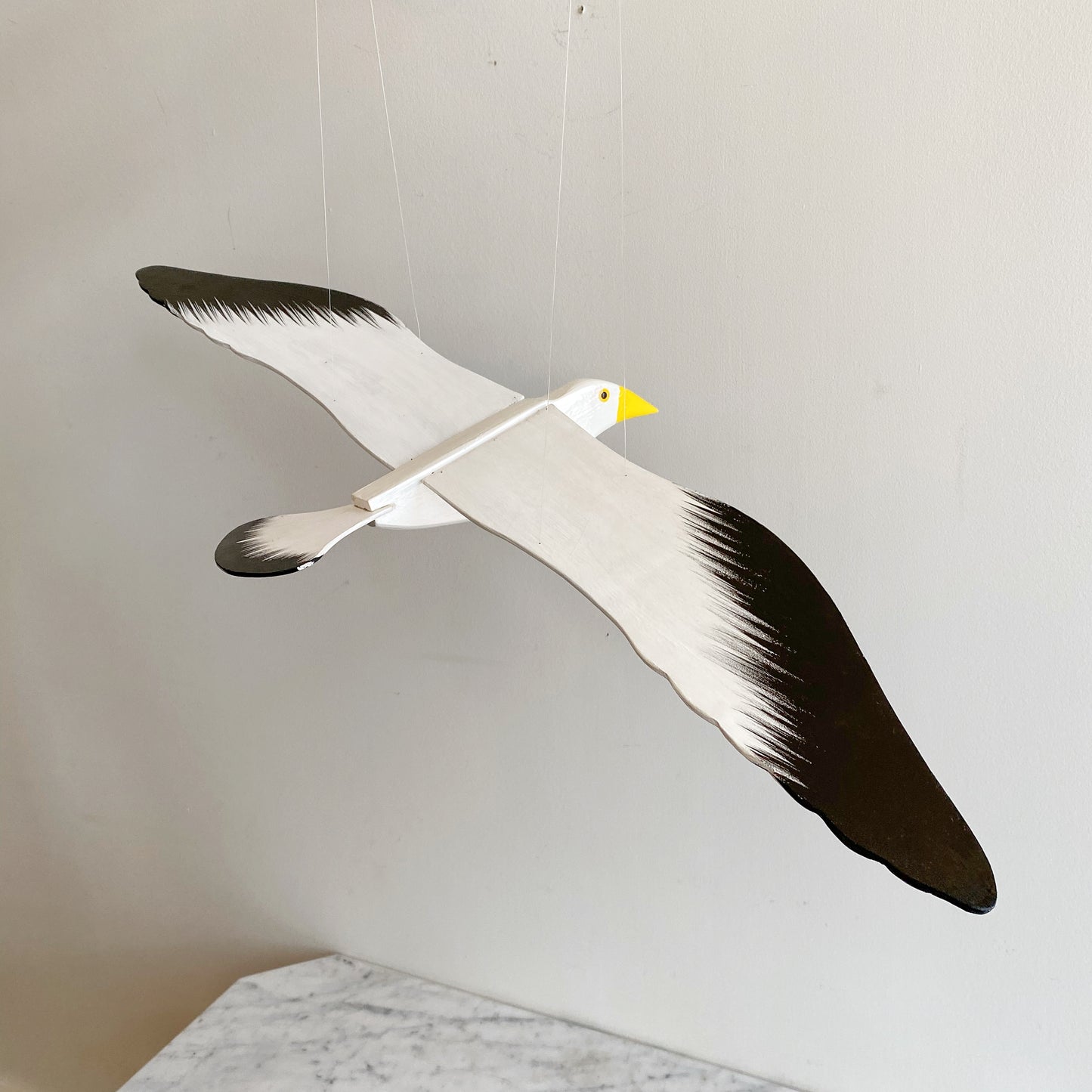 Hand-painted Wooden Seagull Mobile, 28" (NAUTICAL COLLECTION)