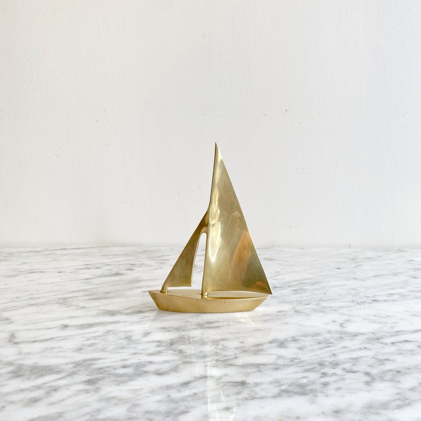 Small Vintage Brass Sailboat, 5.25” (NAUTICAL COLLECTION)