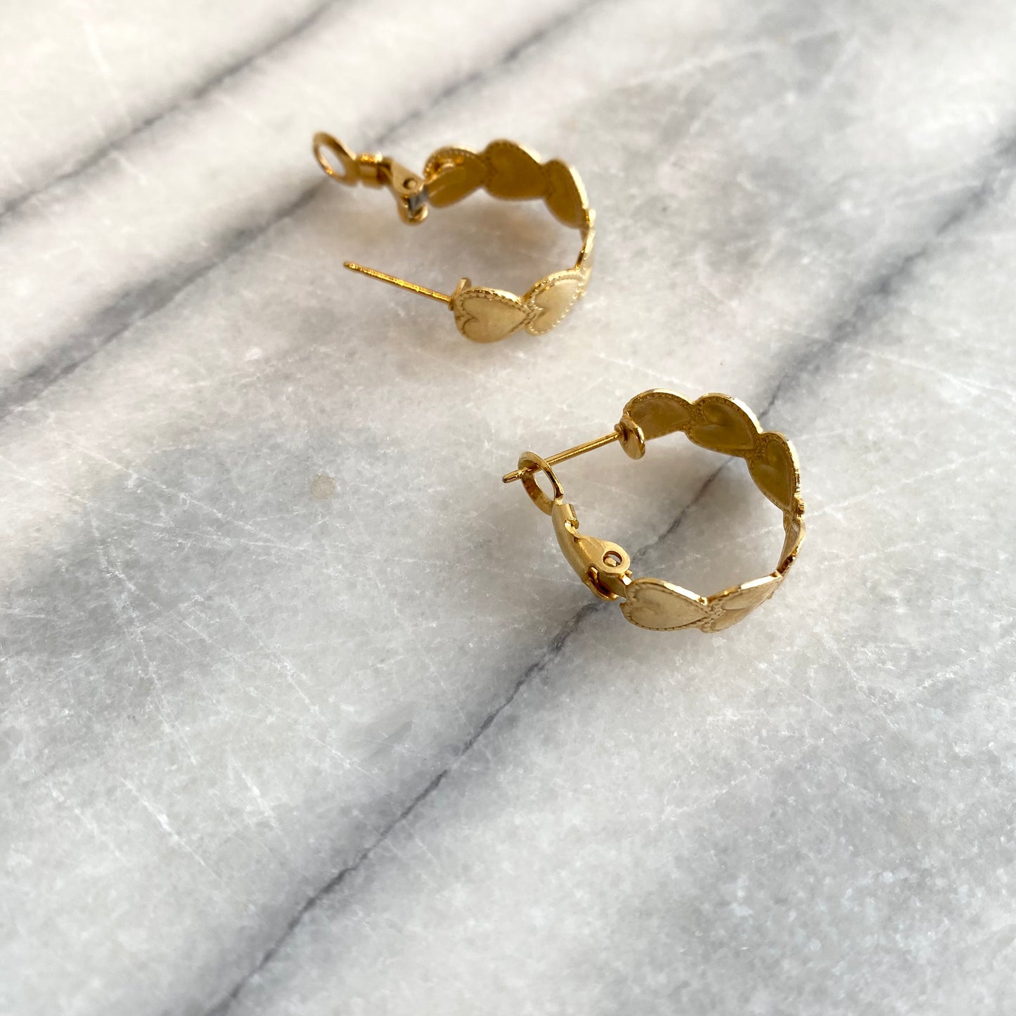 Found Golden Heart Hoop Earrings