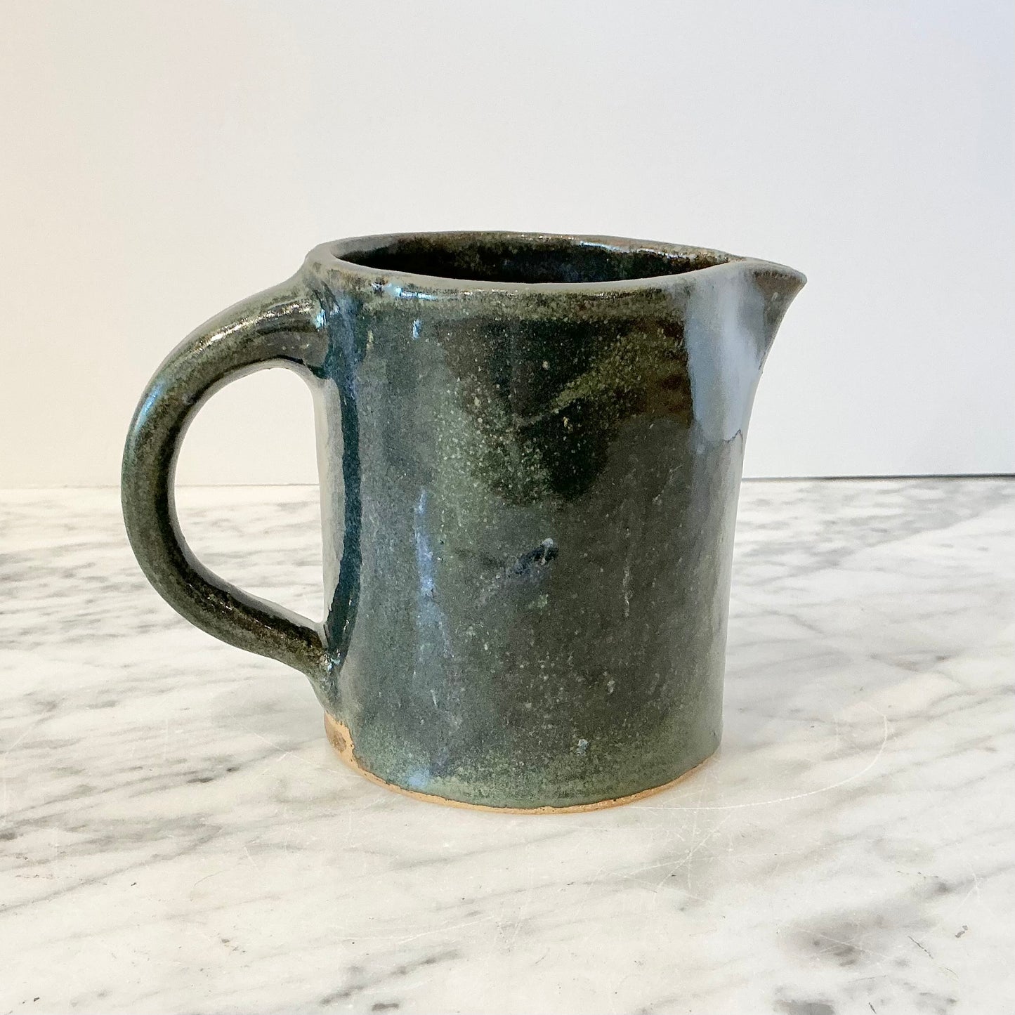 Vintage Green Pottery Pitcher/Creamer