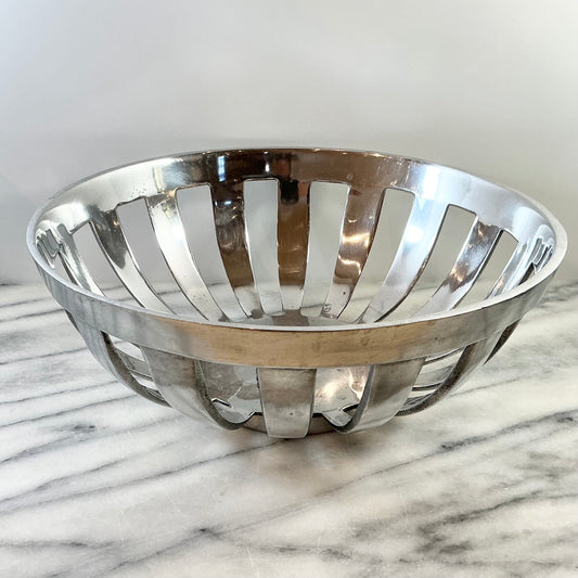 Vintage Sculptural Silver Fruit Bowl