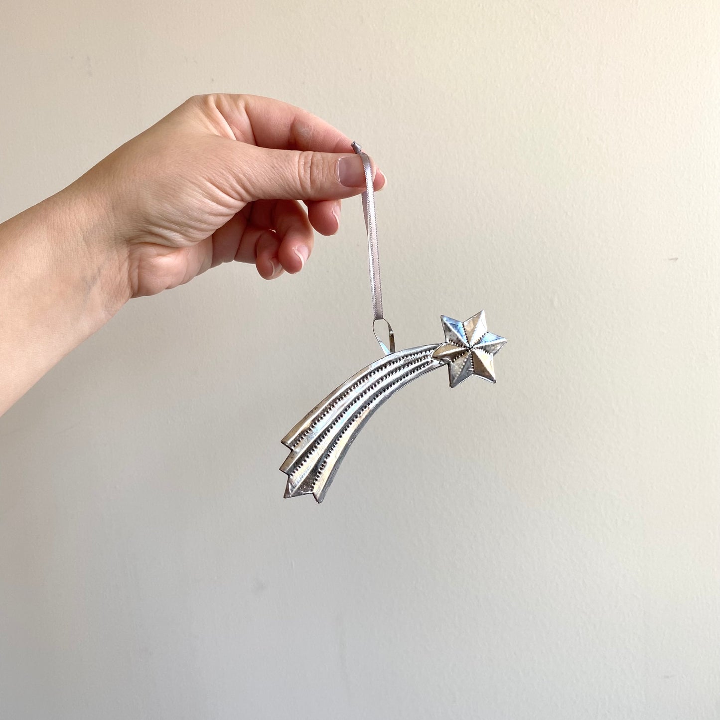 Embossed Tin Shooting Star Ornament