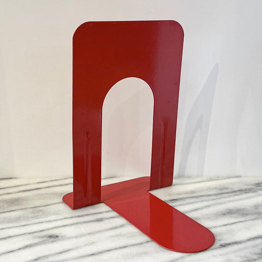 Large Vintage Red Metal Bookend