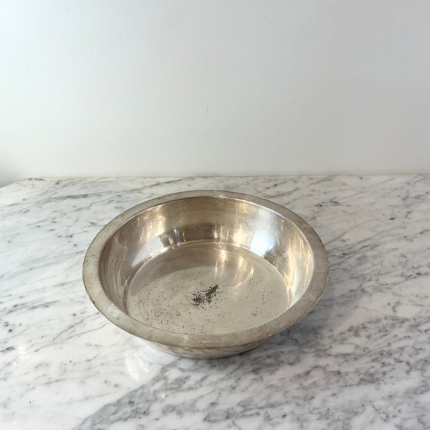 Vintage Silver Plated Bowl with Rim, 10"