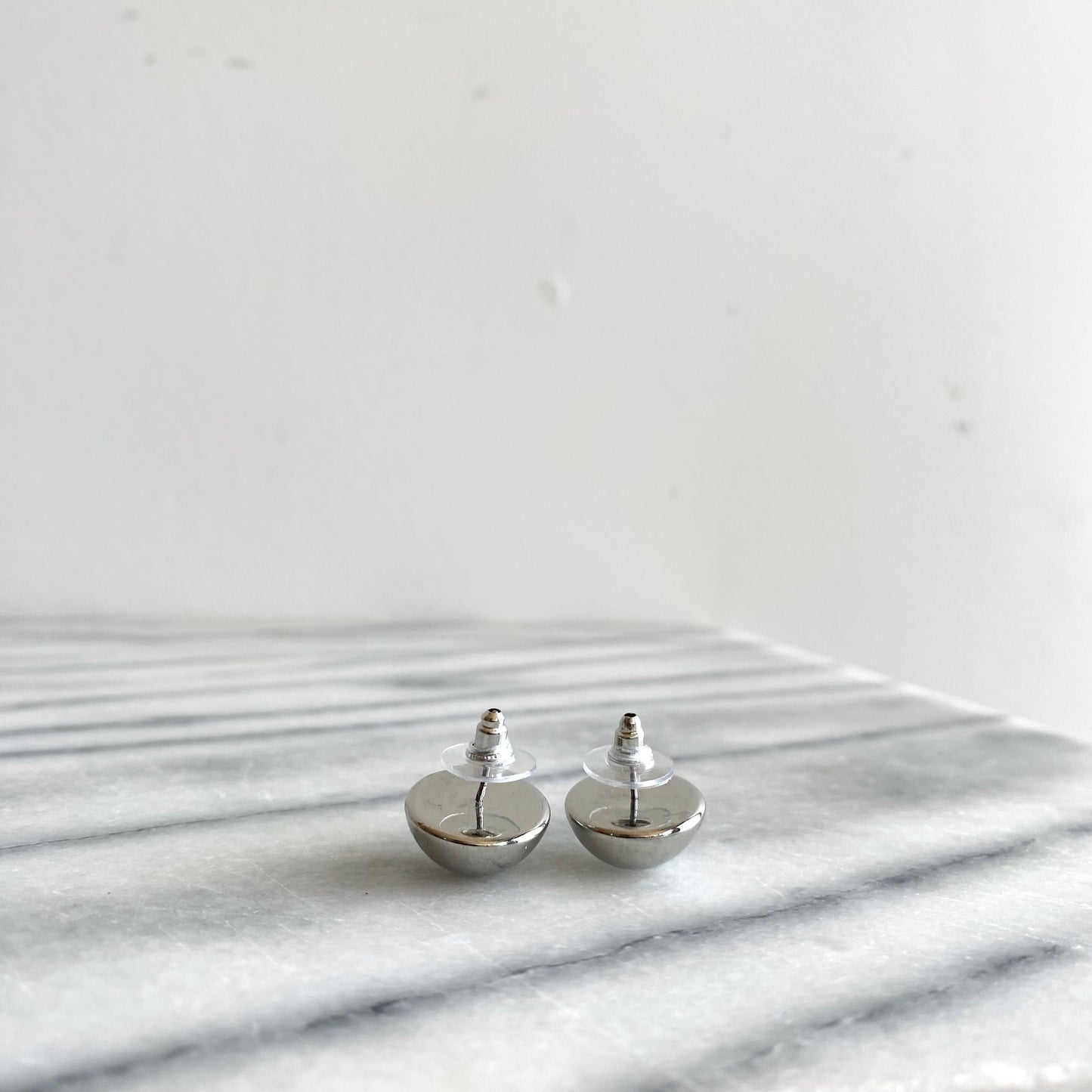 Vintage Rounded Chrome Earrings