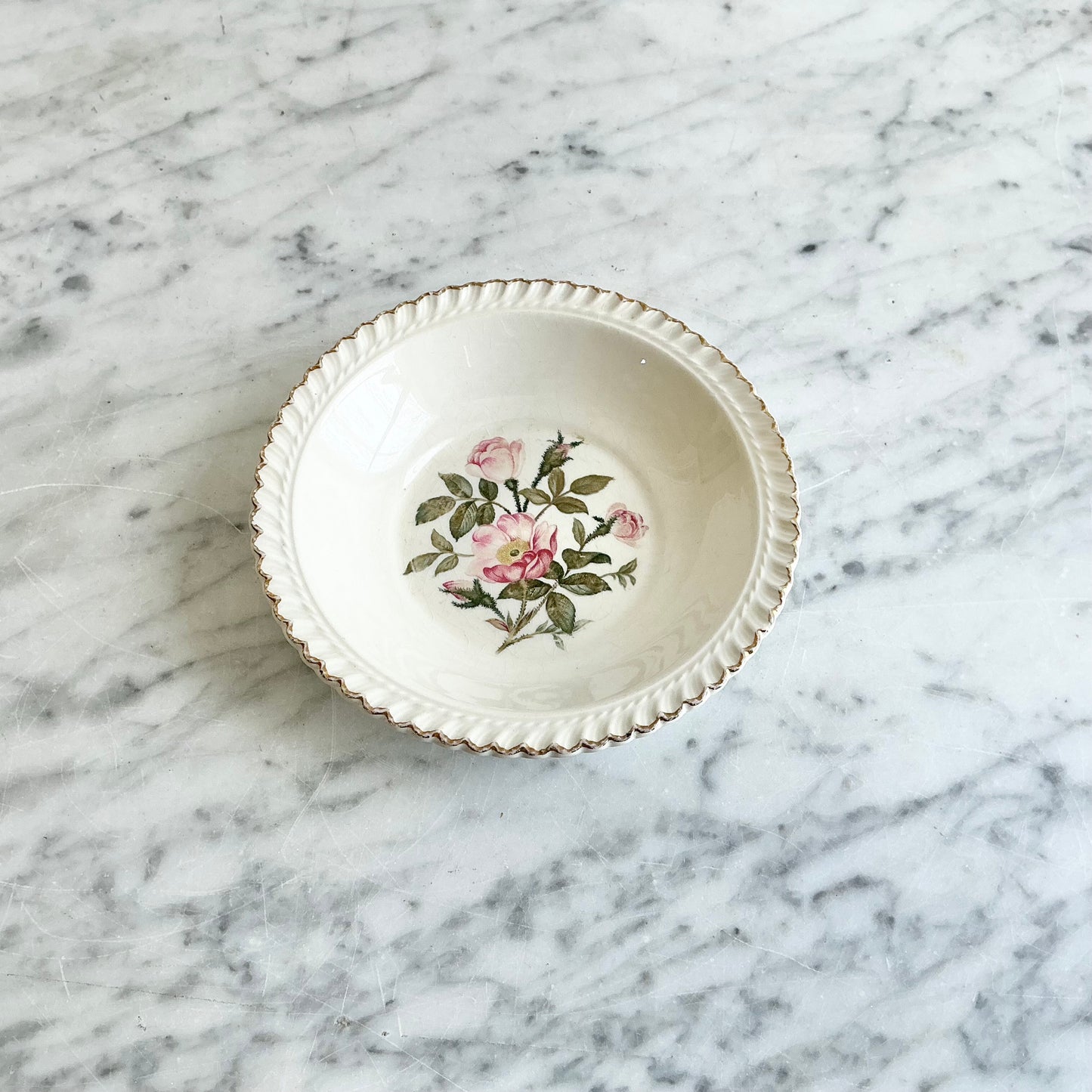Vintage “Wild Rose” Bowl by Harker Pottery Company