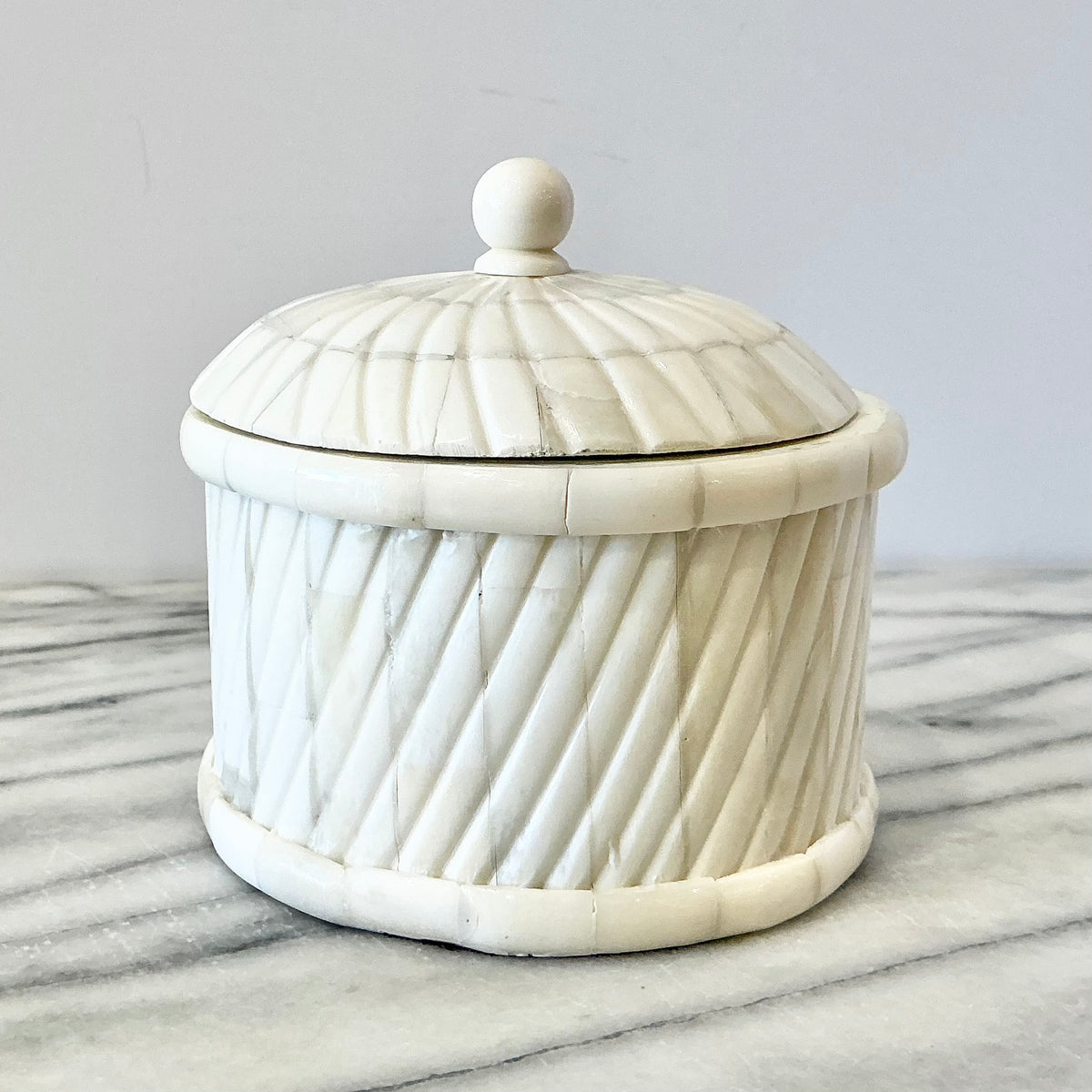Vintage Cylinder Container, Bone