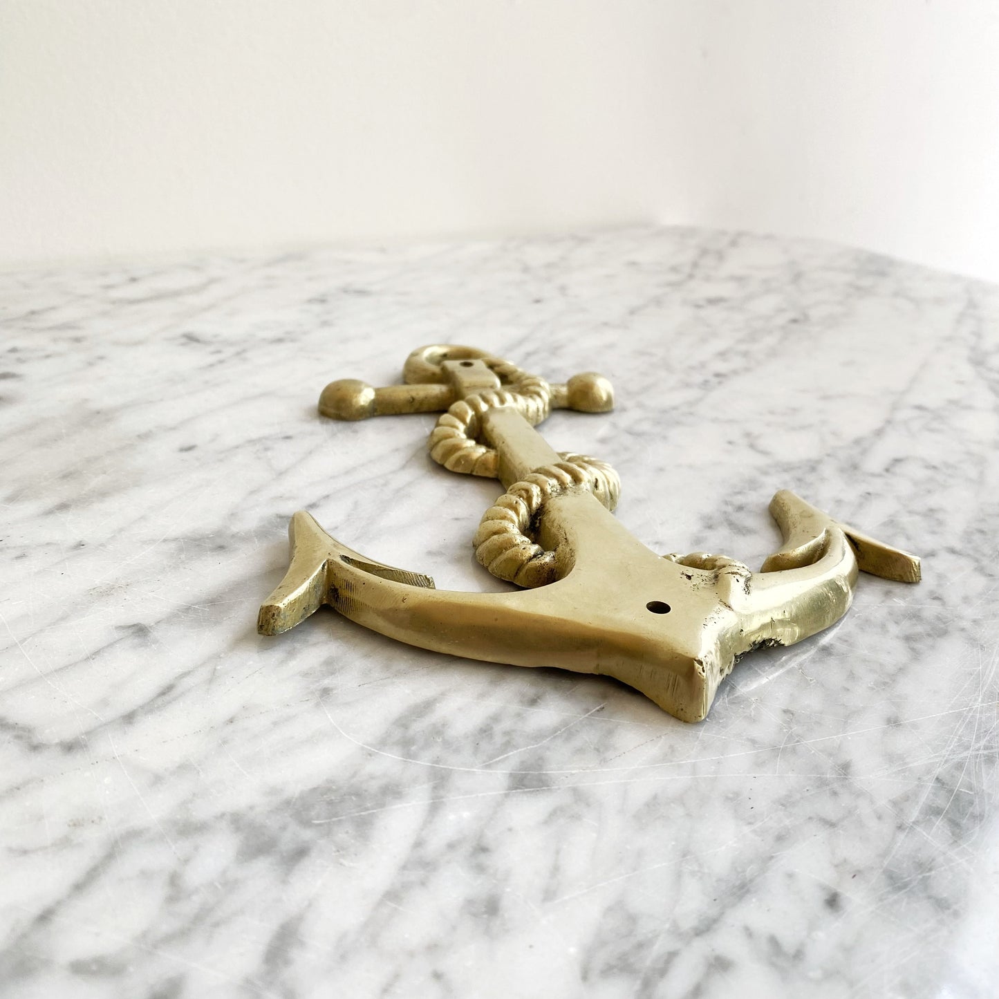 Vintage Brass Anchor Wall Decor, 8.5”