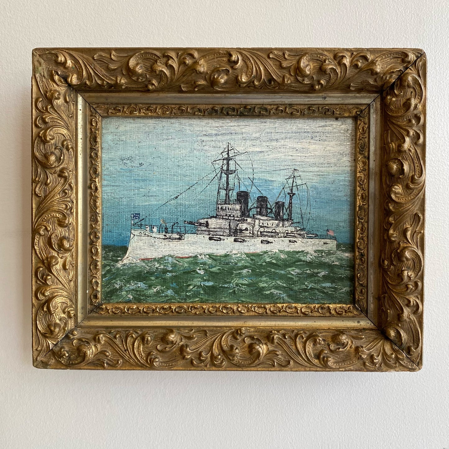 Original Antique Framed Ship Painting (NAUTICAL COLLECTION)